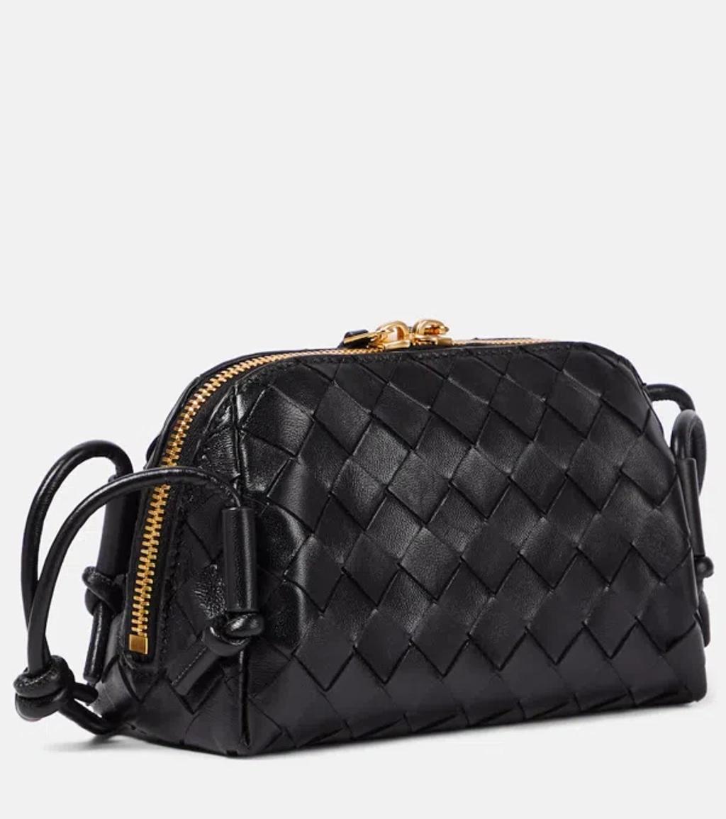 BOTTEGA VENETA Concert Mini Intrecciato Leather Pouch In Black Product Image