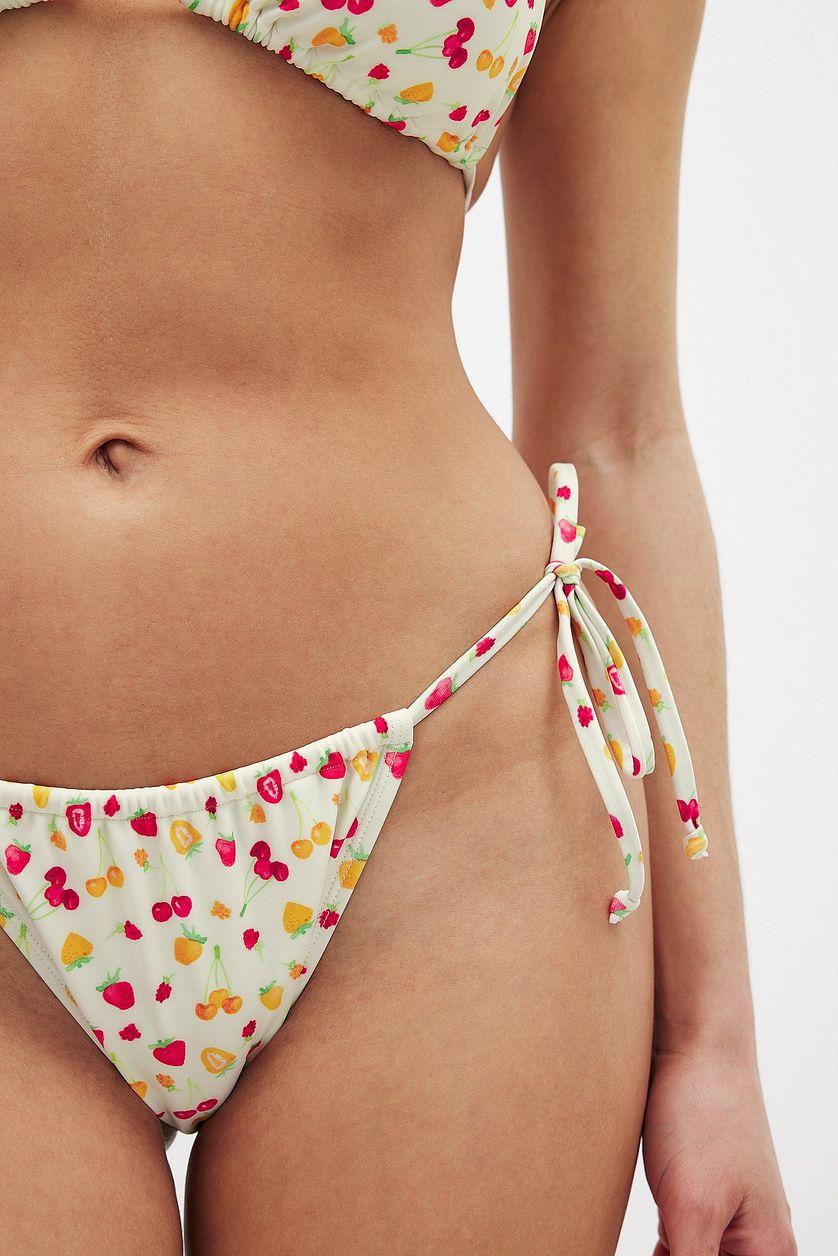 Drawstring Tie High Cut Bikini Panty Product Image