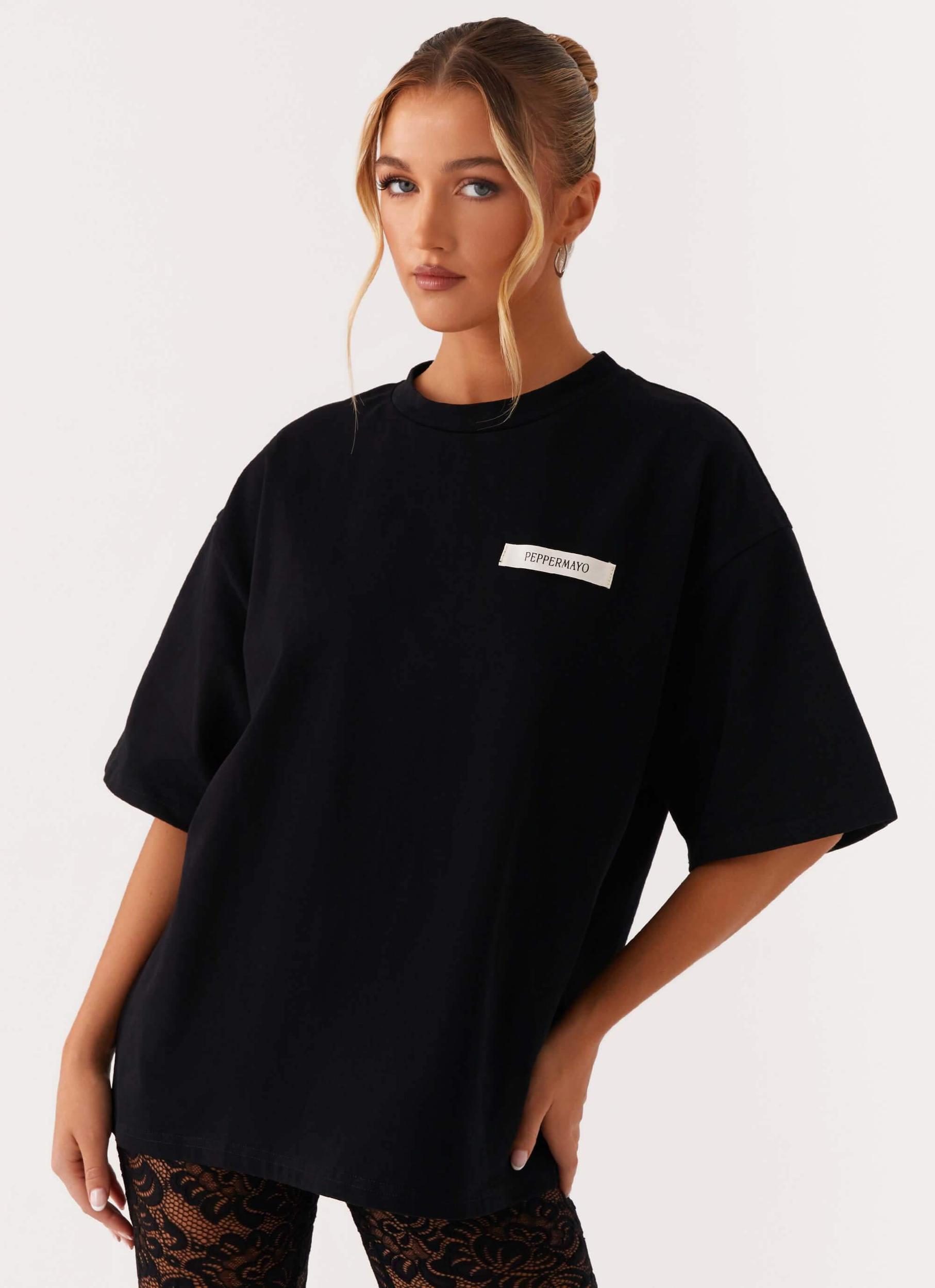 Signature Oversized Tee - Black Product Image