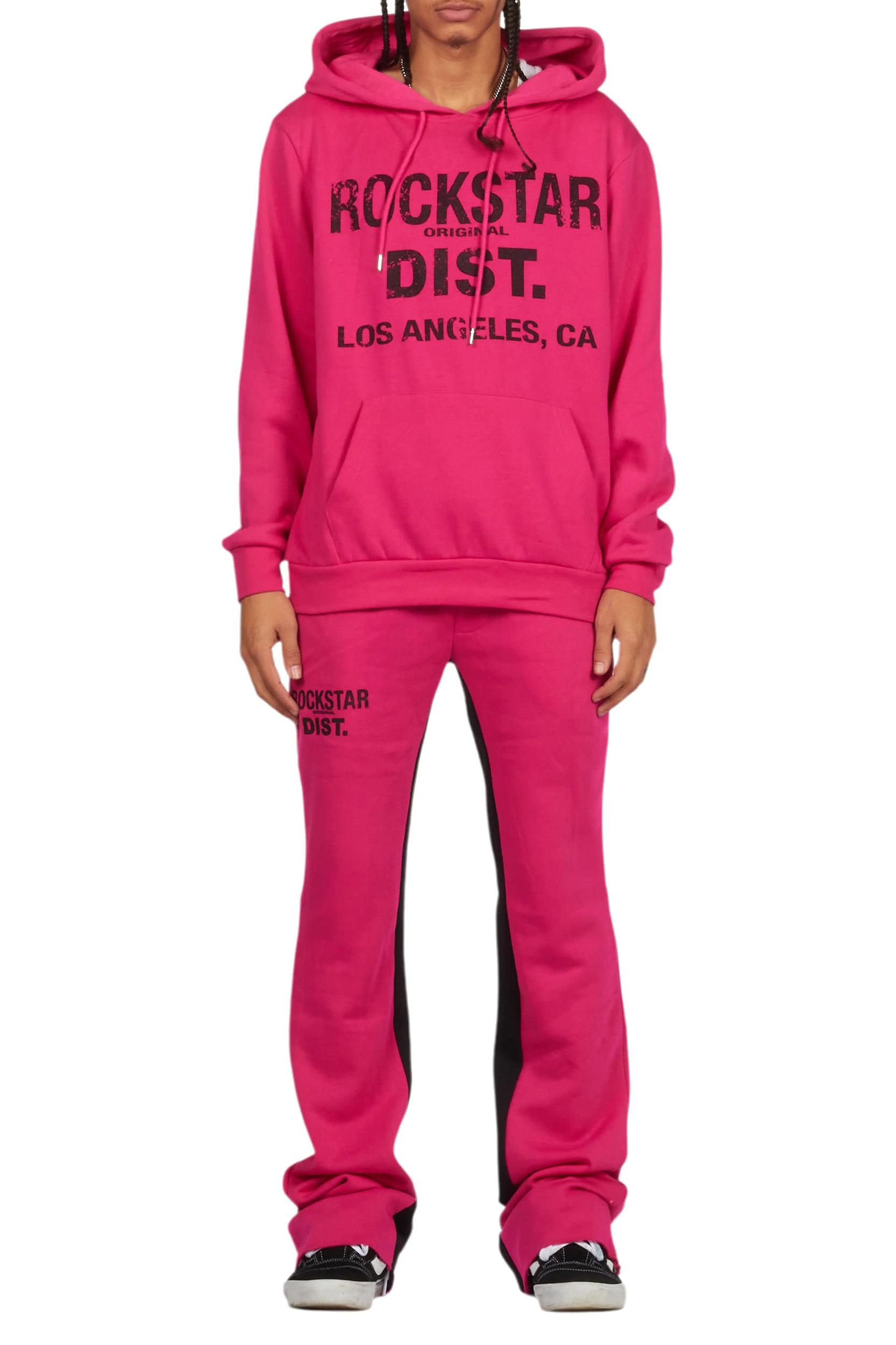 Lake Fuchsia Hoodie/Baggy Track Pant Set Male Product Image