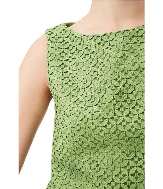 Trina Turk Cayley Geometric Lace Boat Neck Sleeveless Coordinating Boxy Top Product Image