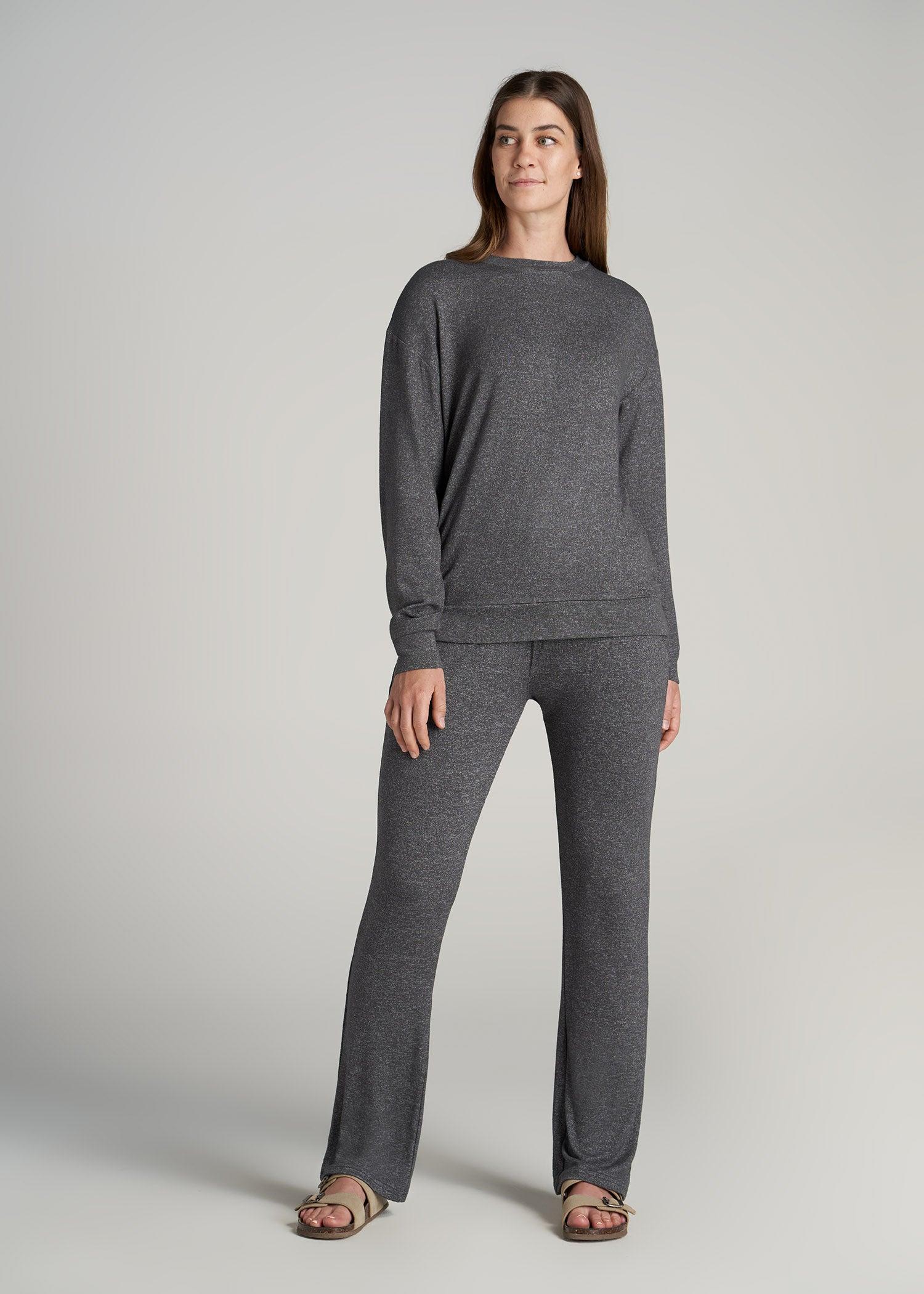 Cozy Lounge Crewneck for Tall Women in Charcoal Mix Product Image