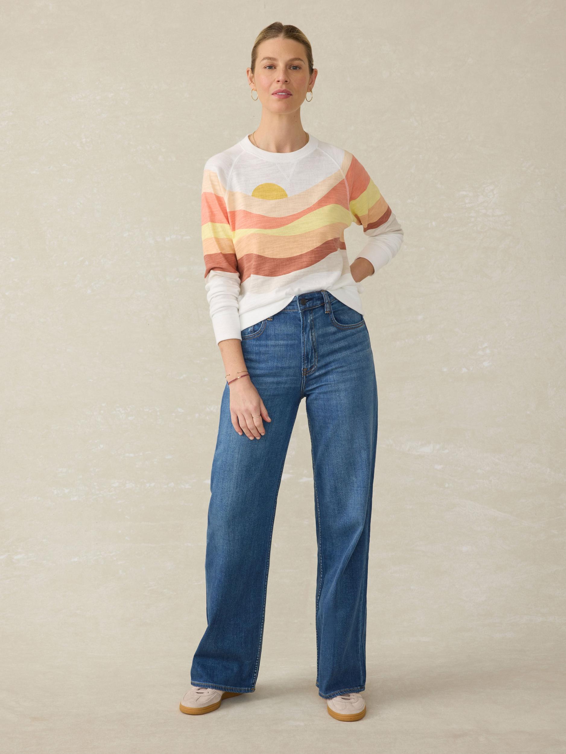 Sunwashed Slub Crewneck - Coral Spring Soleil Female Product Image