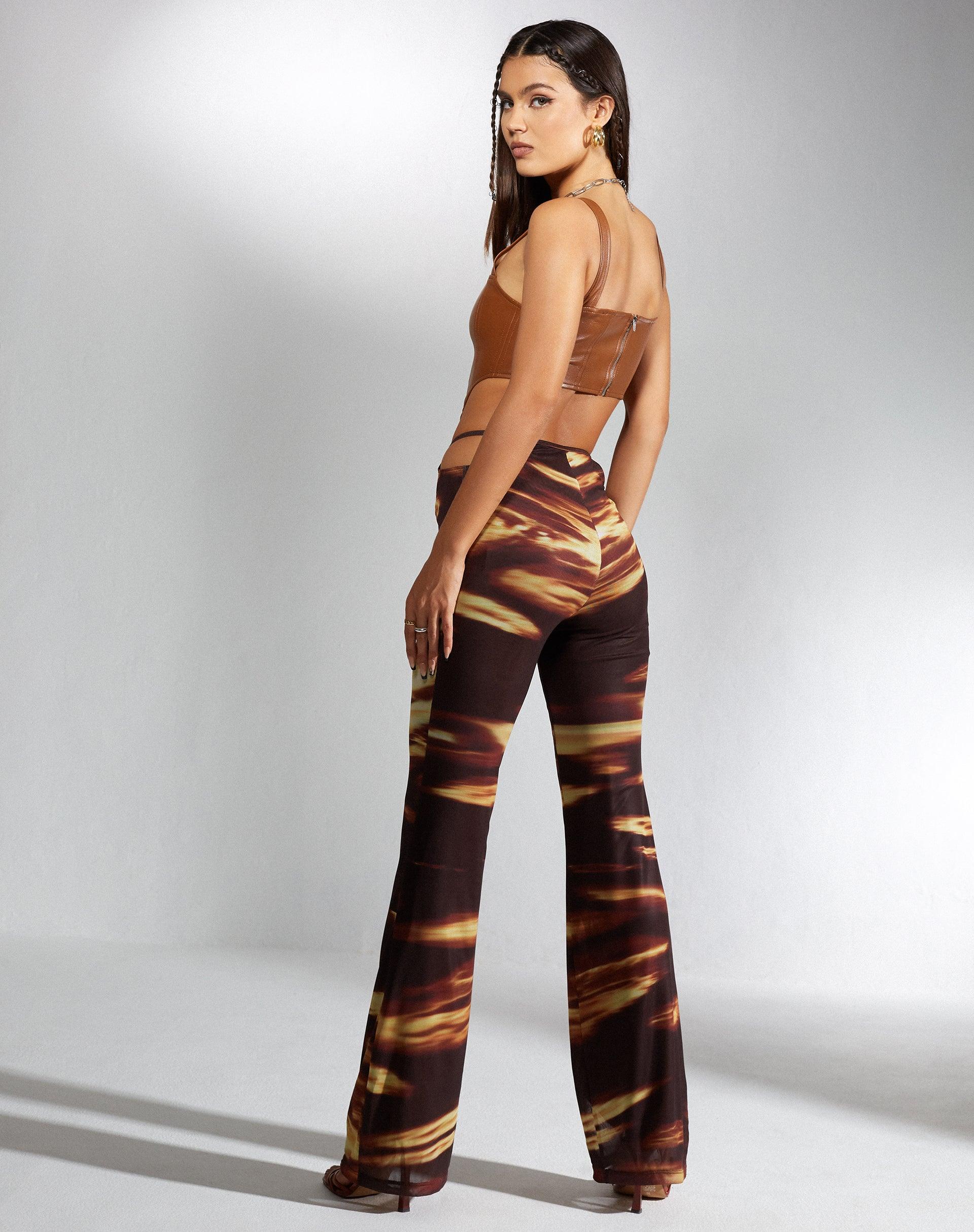 Wawi Crop Top in PU Chocolate Product Image