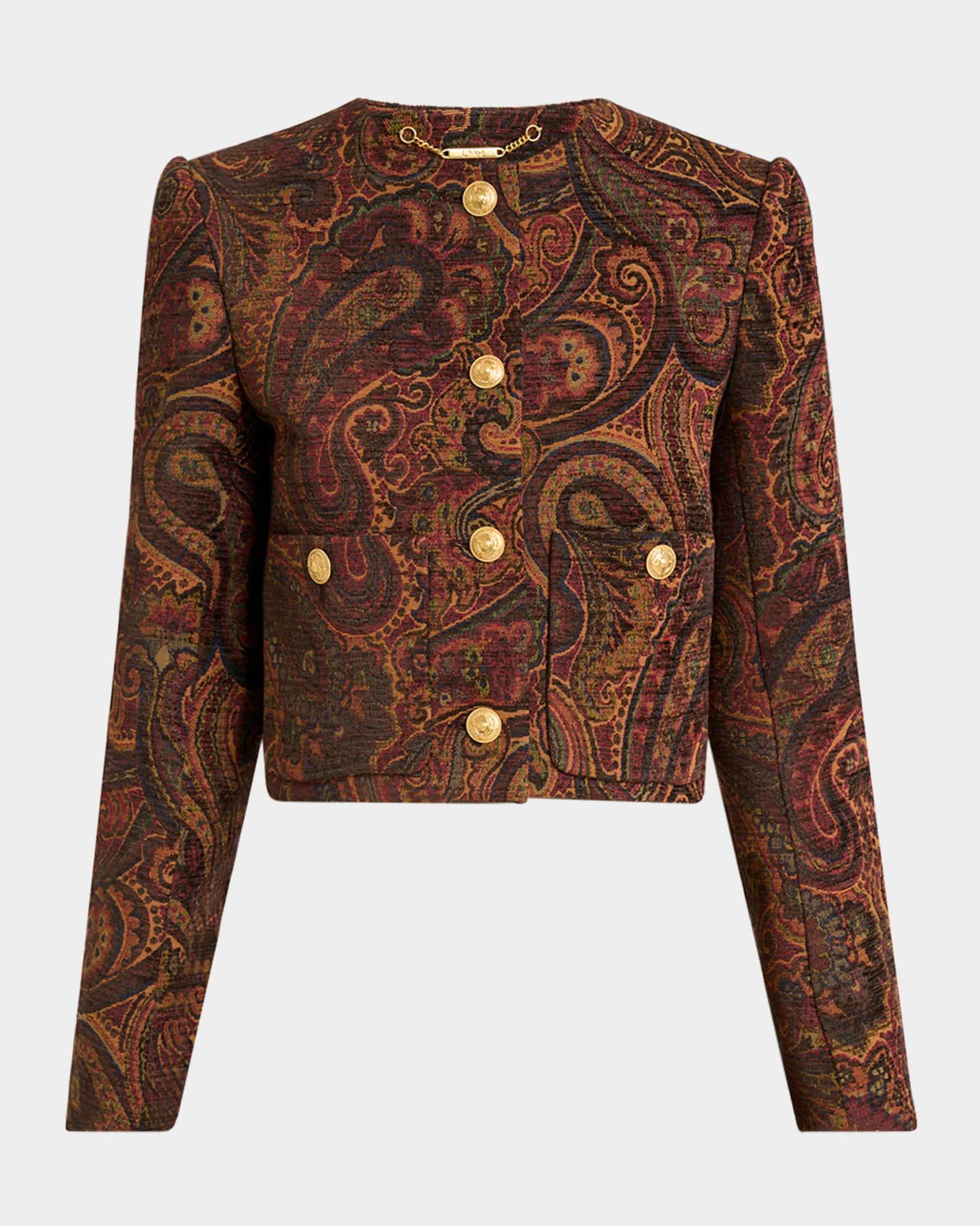 Paisley Velvet Single-Breasted Jacket Product Image
