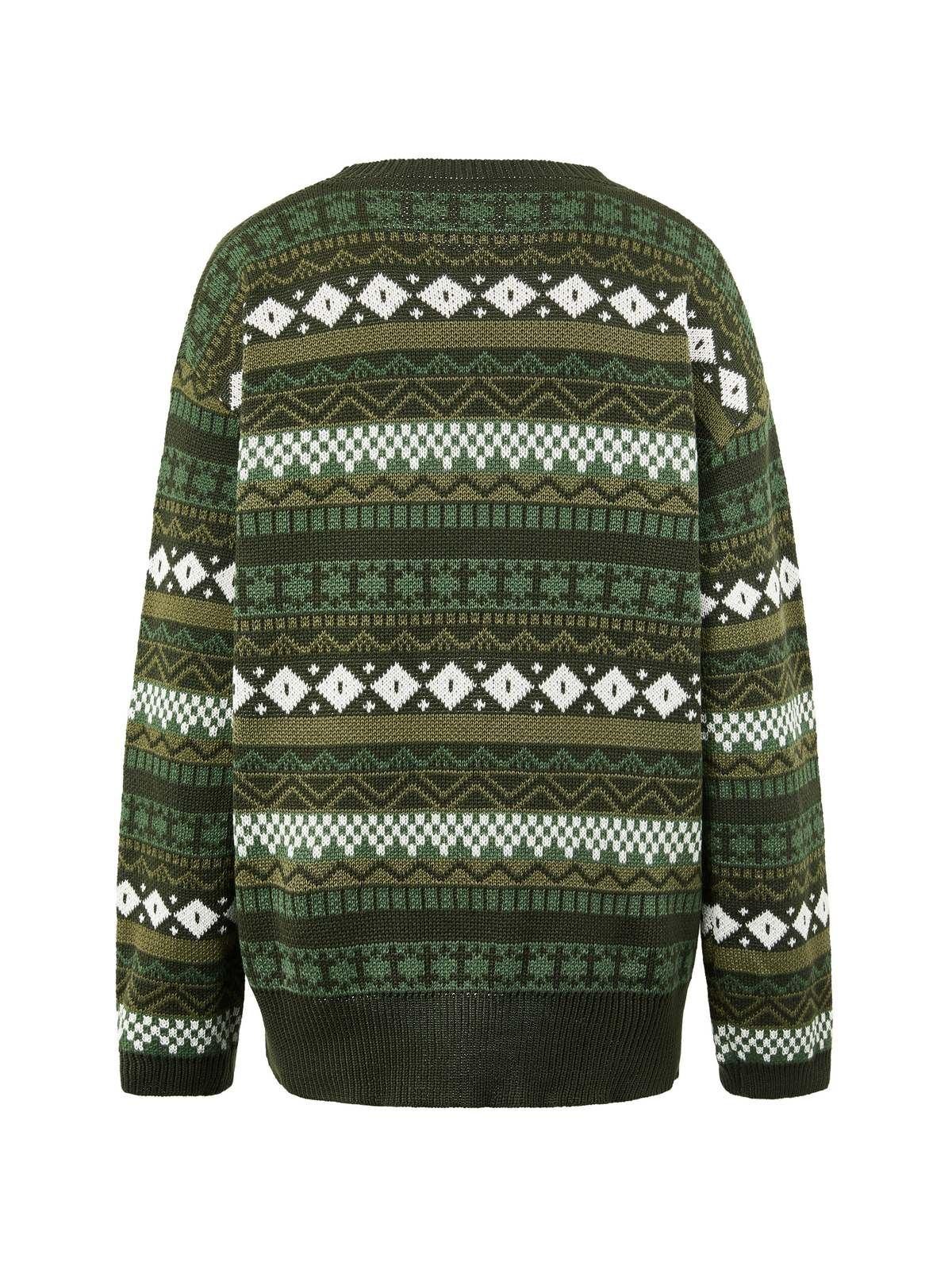 Long Sleeve Vintage Jacquard Sweater Product Image