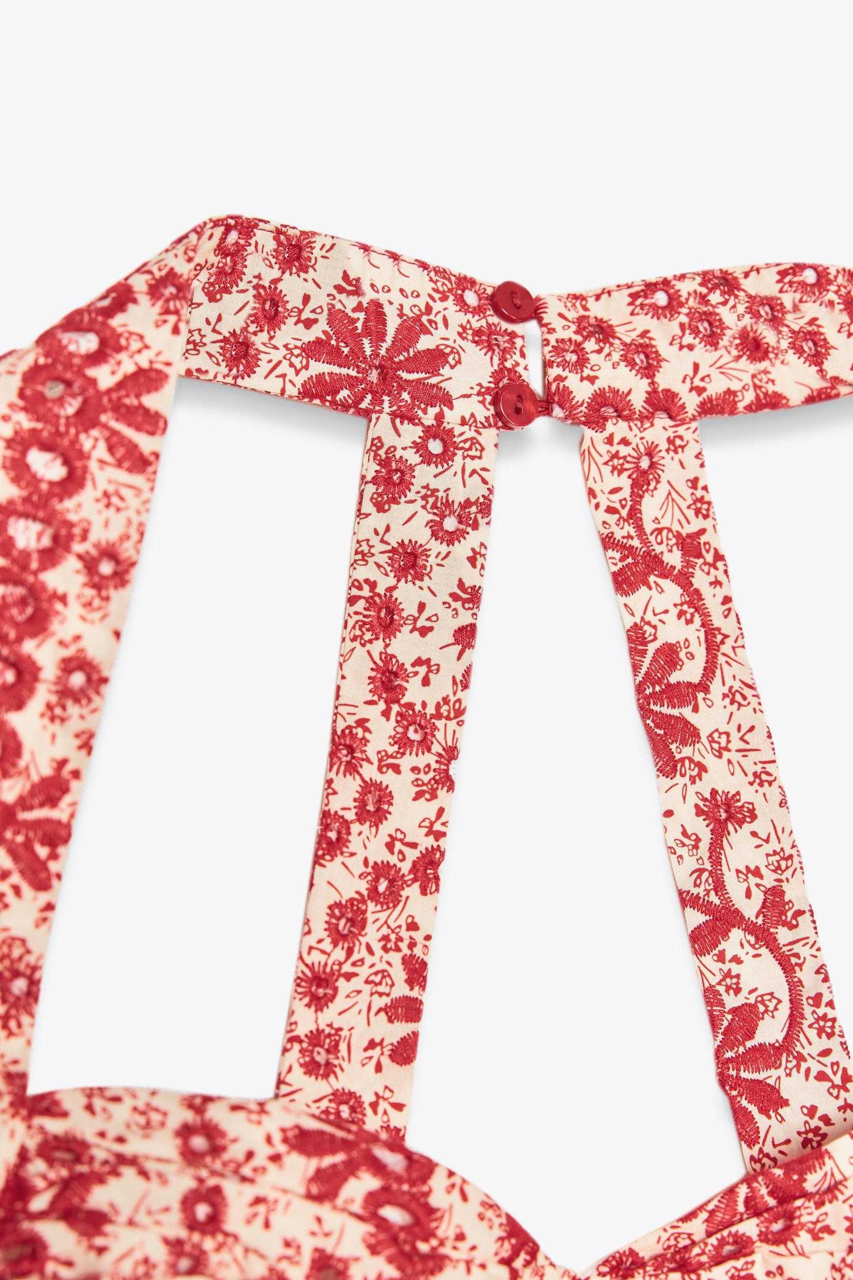 EMBROIDERED EYELET CROP TOP Product Image