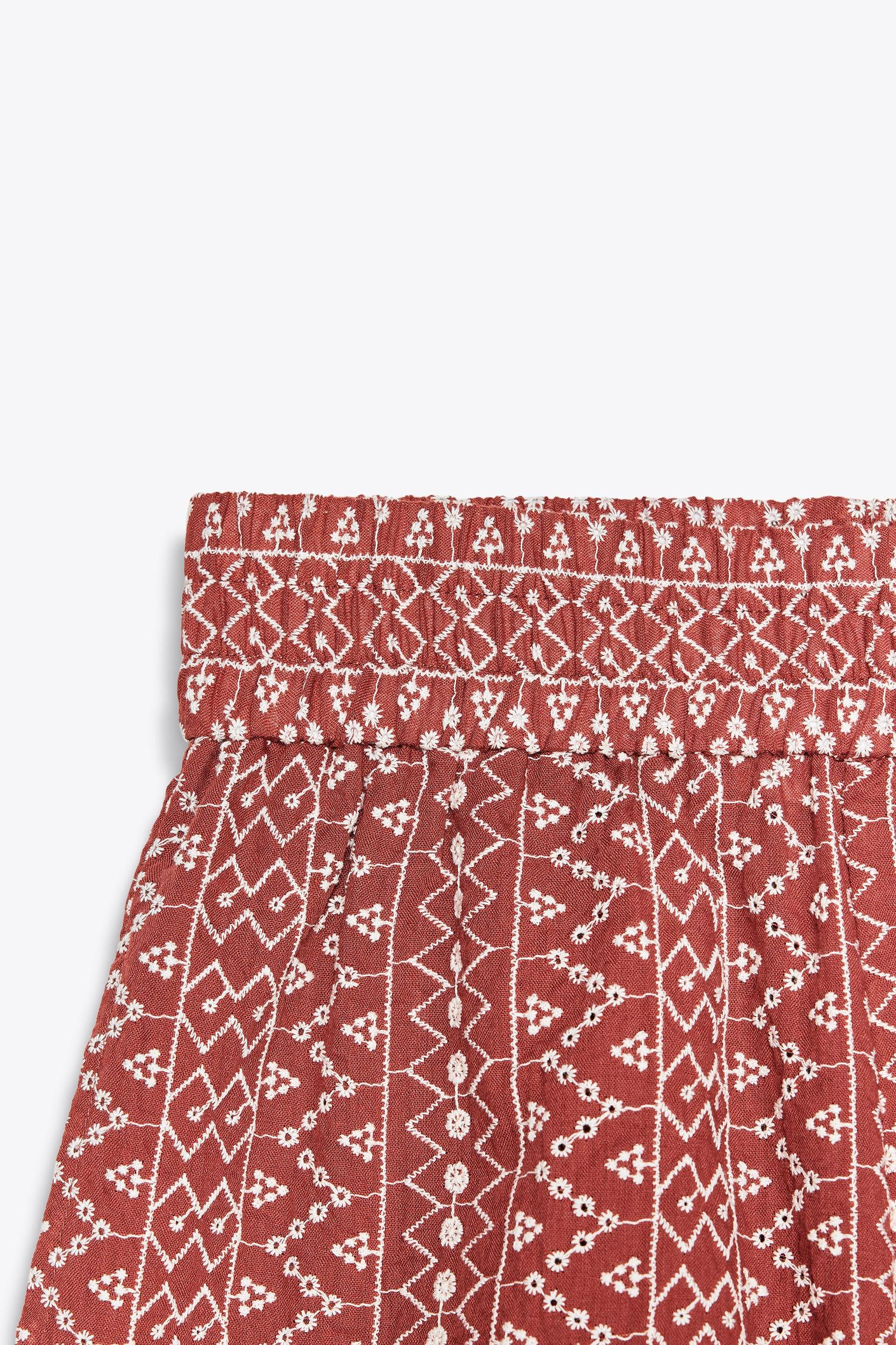 PERFORATED EMBROIDERY SHORTS Product Image