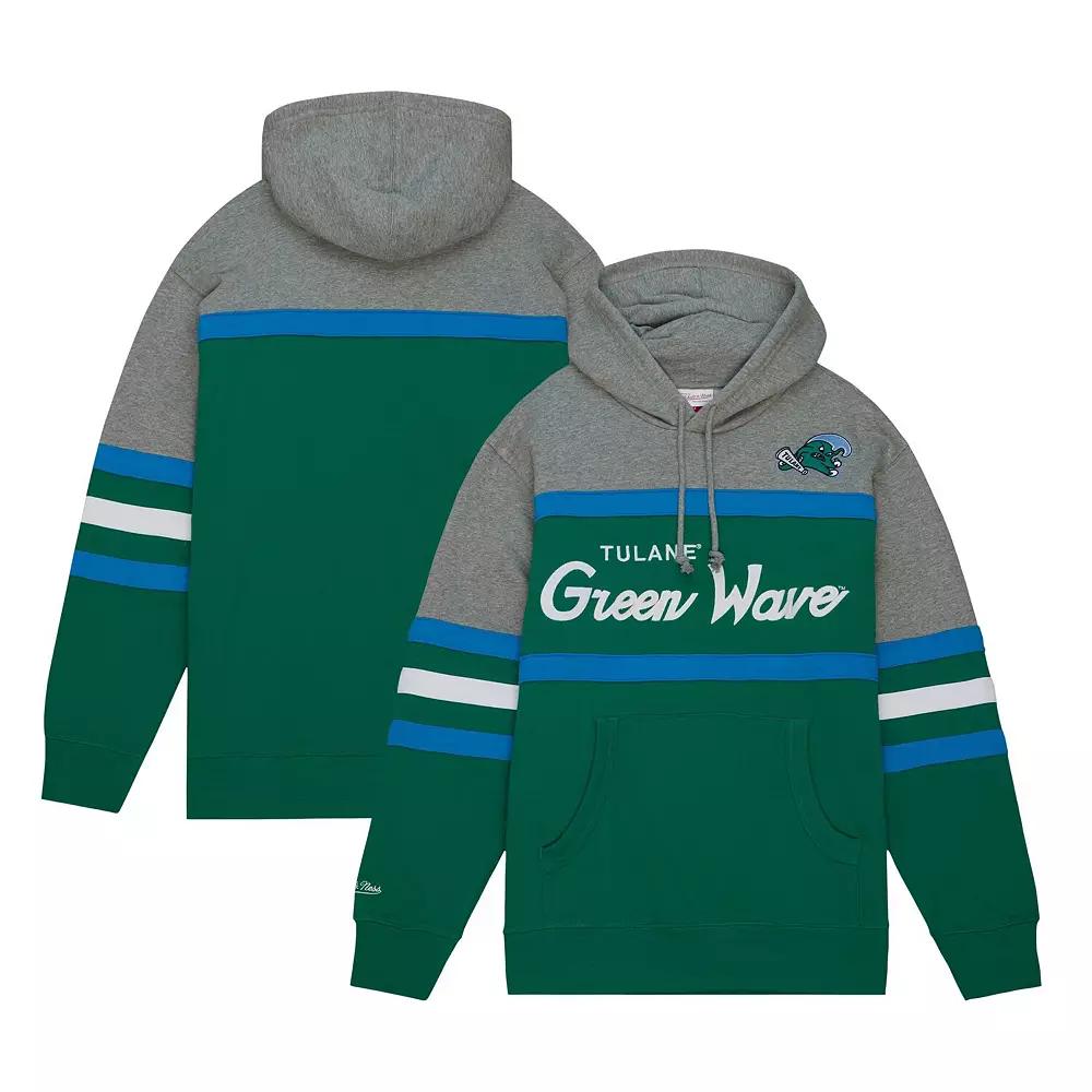 Men's Mitchell & Ness Green Tulane Green Wave Head Coach Pullover Hoodie,  Product Image
