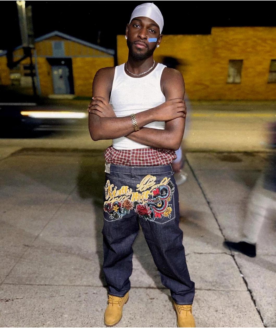 Ninth Hall Ambush Dragon Raw Indigo Denim Loose Fit Jeans Product Image