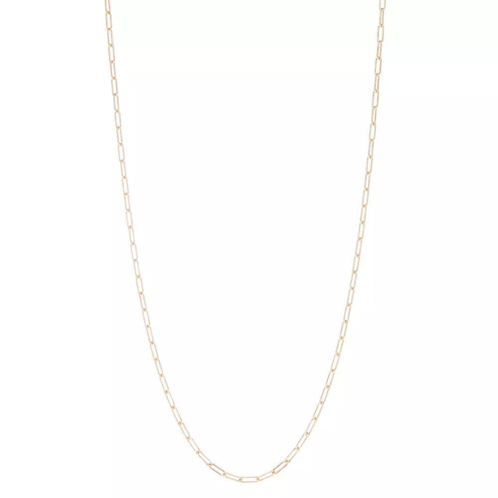Jordan Blue 14k Gold Filled 3.1 mm Paper Clip Chain Necklace, Women's,  Product Image