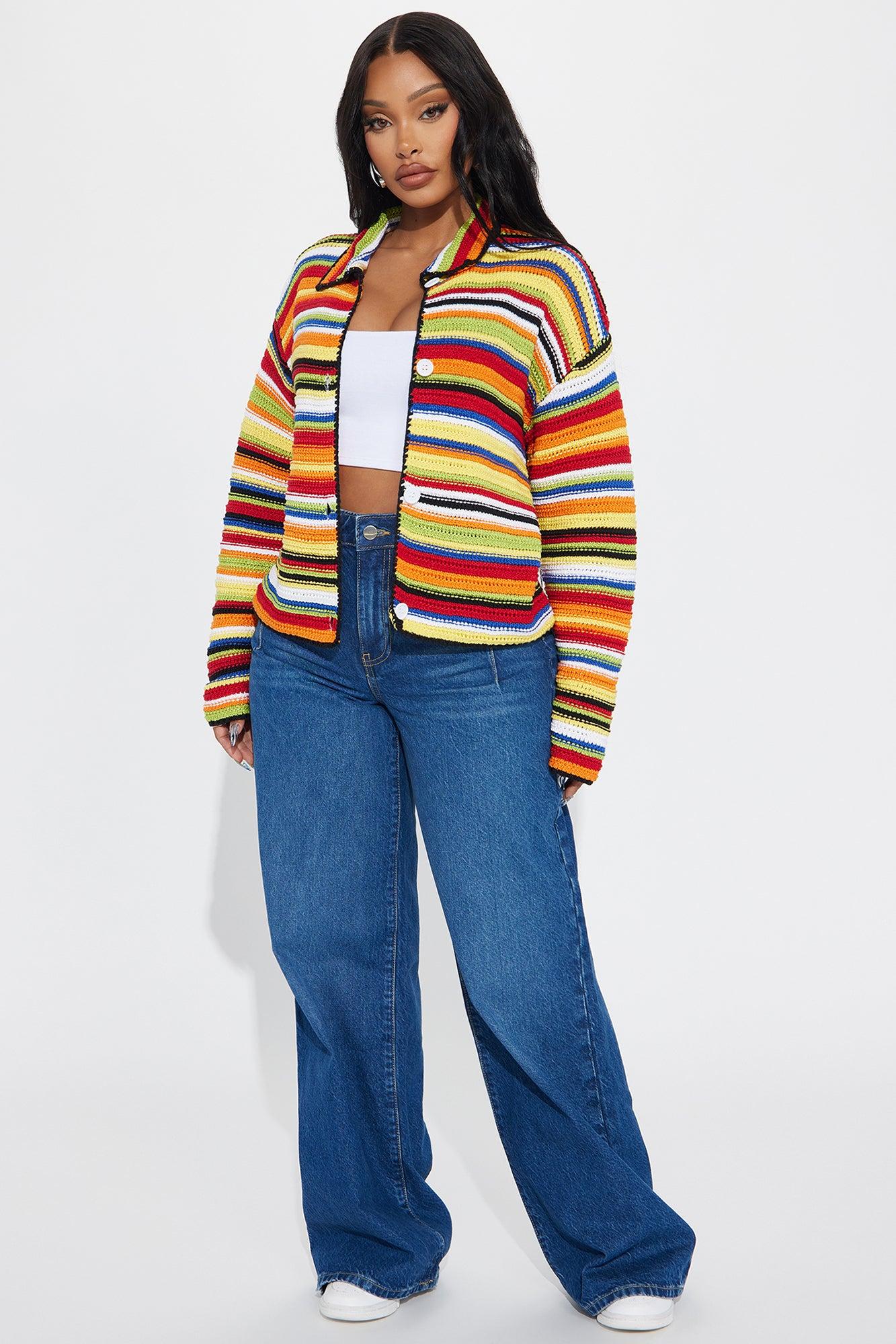 Vivid Dreams Crochet Cardigan - Multi Color Product Image