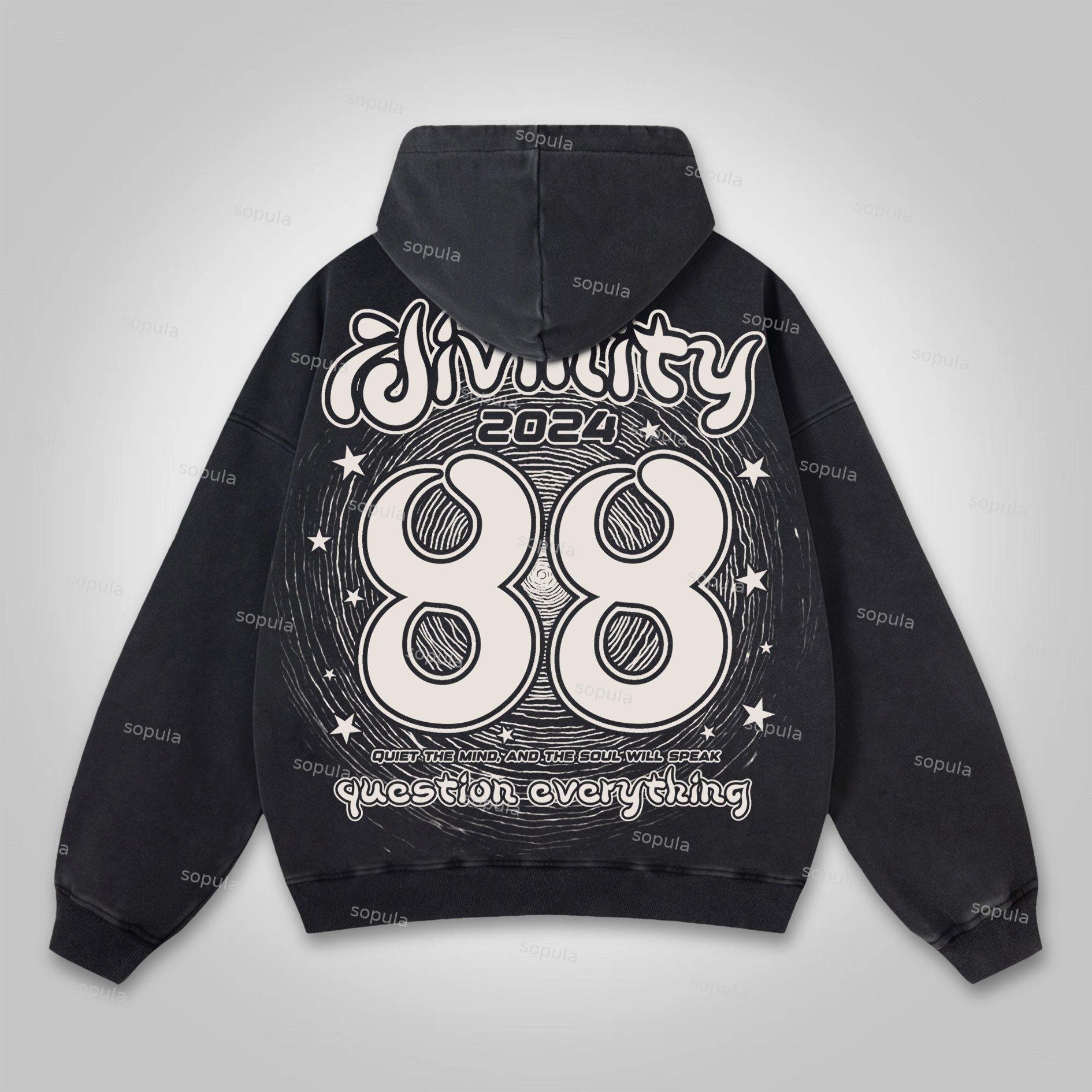 Vintage Angels Descend Graphic Acid Washed Oversized Hoodie Product Image