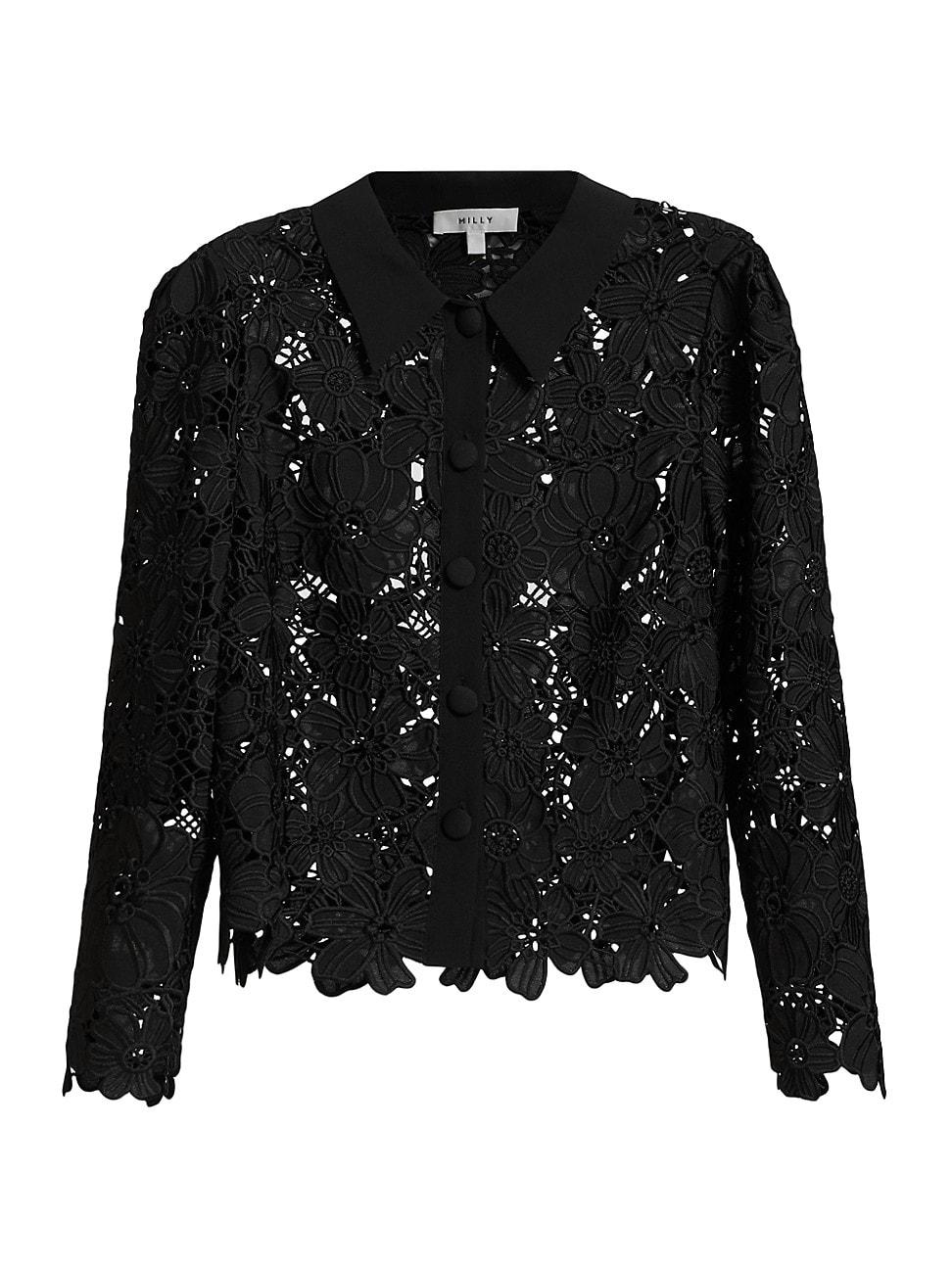 Womens June Lace Button-Front Shirt Product Image