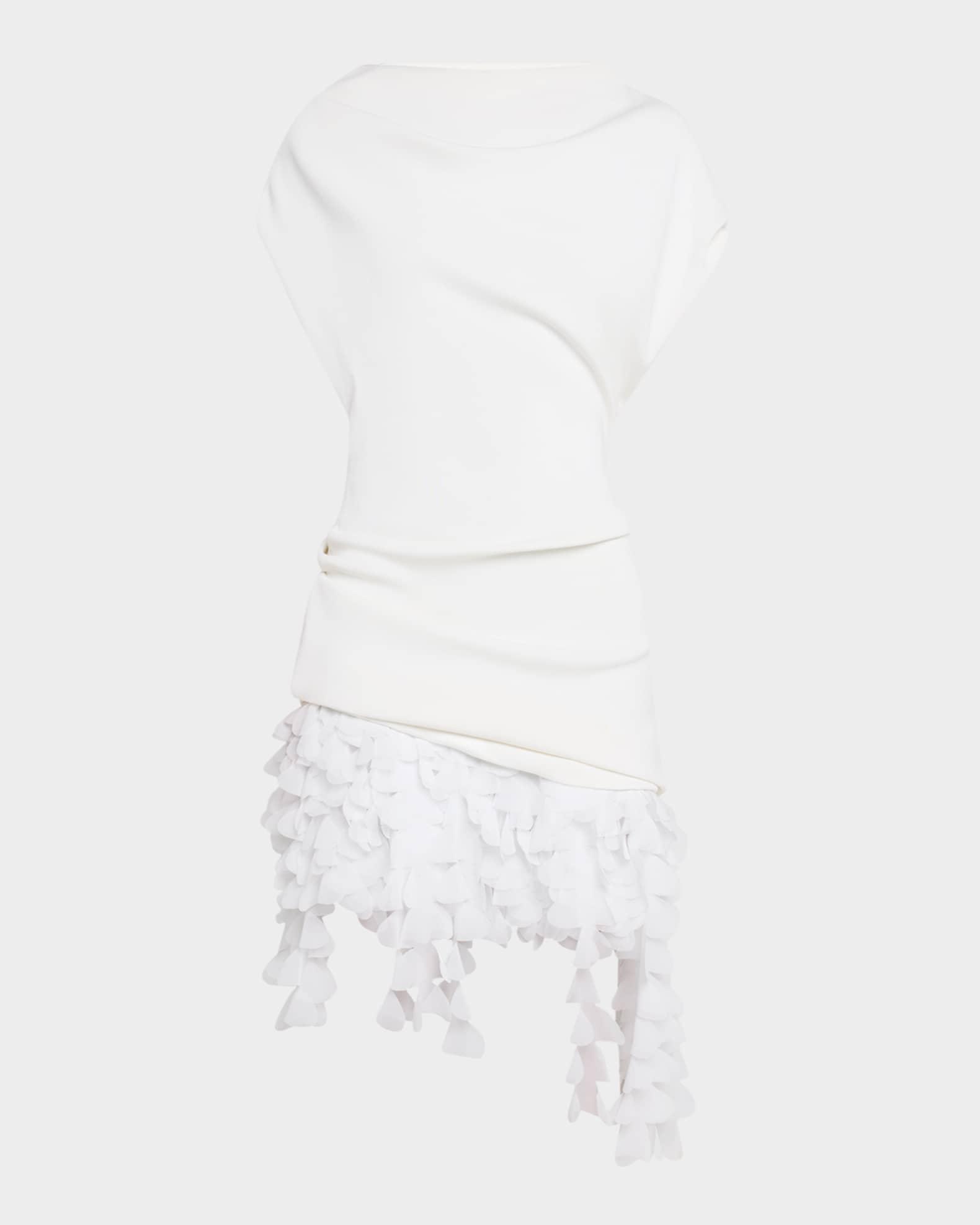 Kayla Draped Petal-Frill Mini Dress Product Image