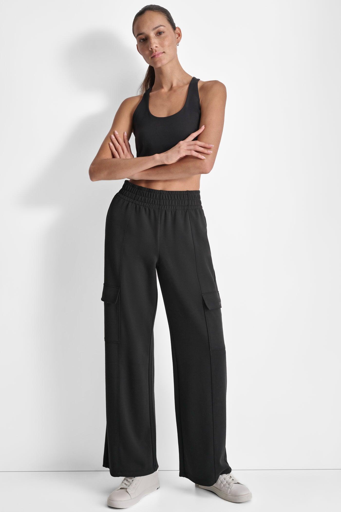 HIGH RISE SEAMED WIDE LEG CARGO SWEATPANT Product Image
