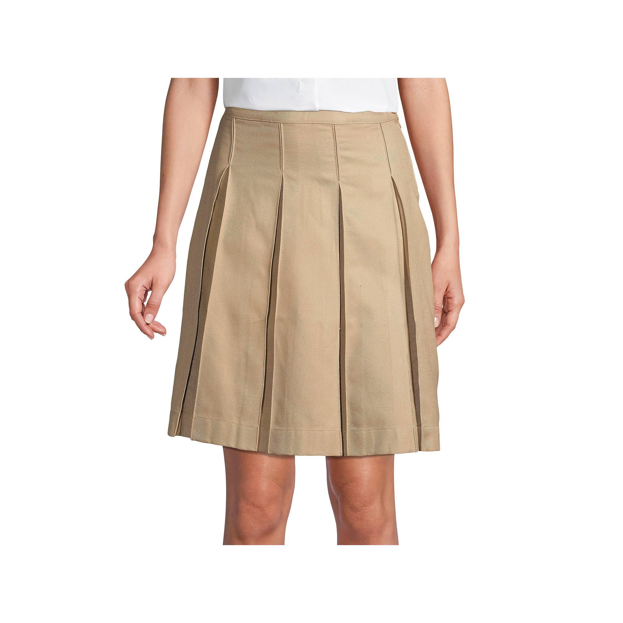 Women's Lands' End School Uniform Twill Box Pleat Skirt,  Product Image
