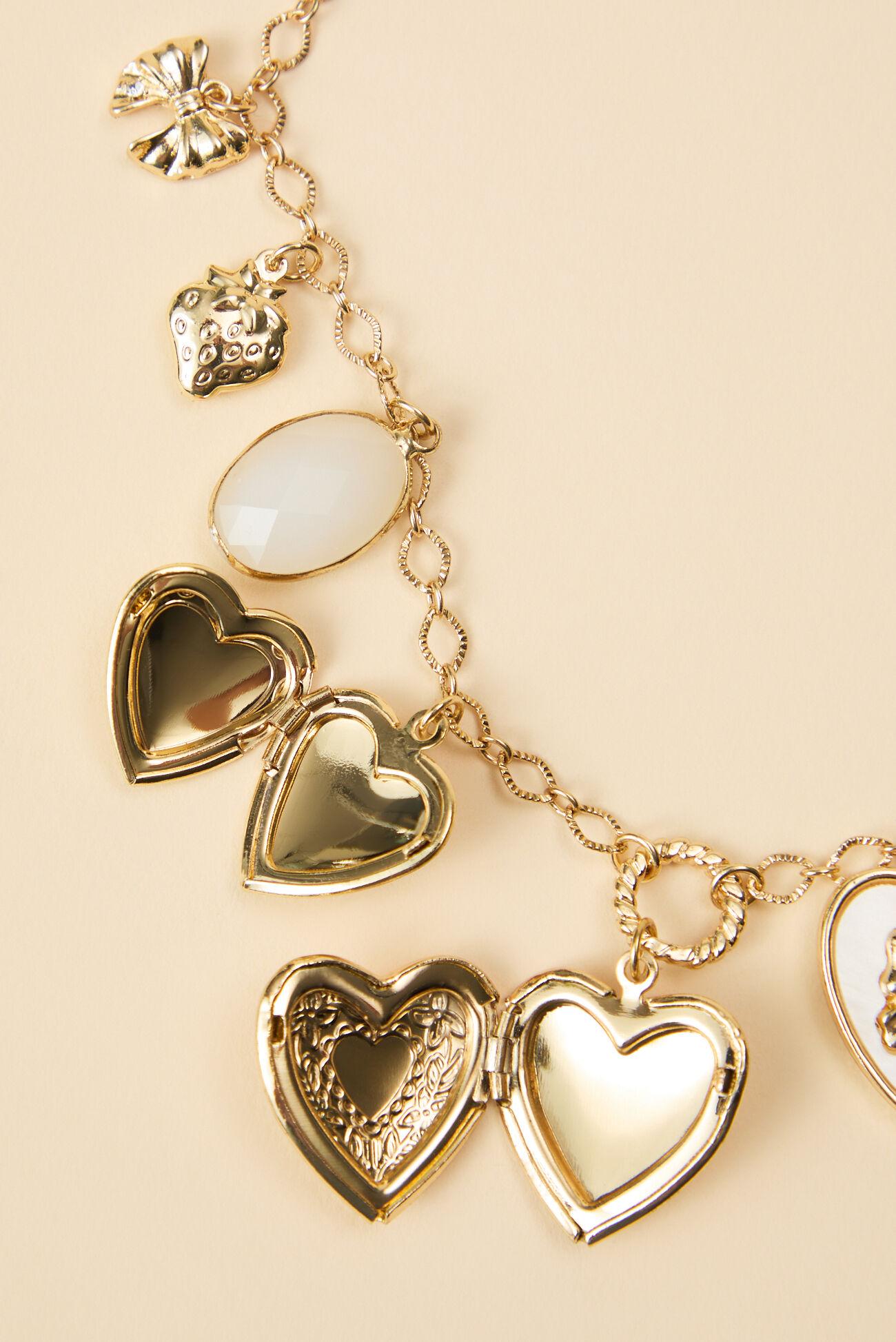 Bow Heart Charm Necklace Product Image