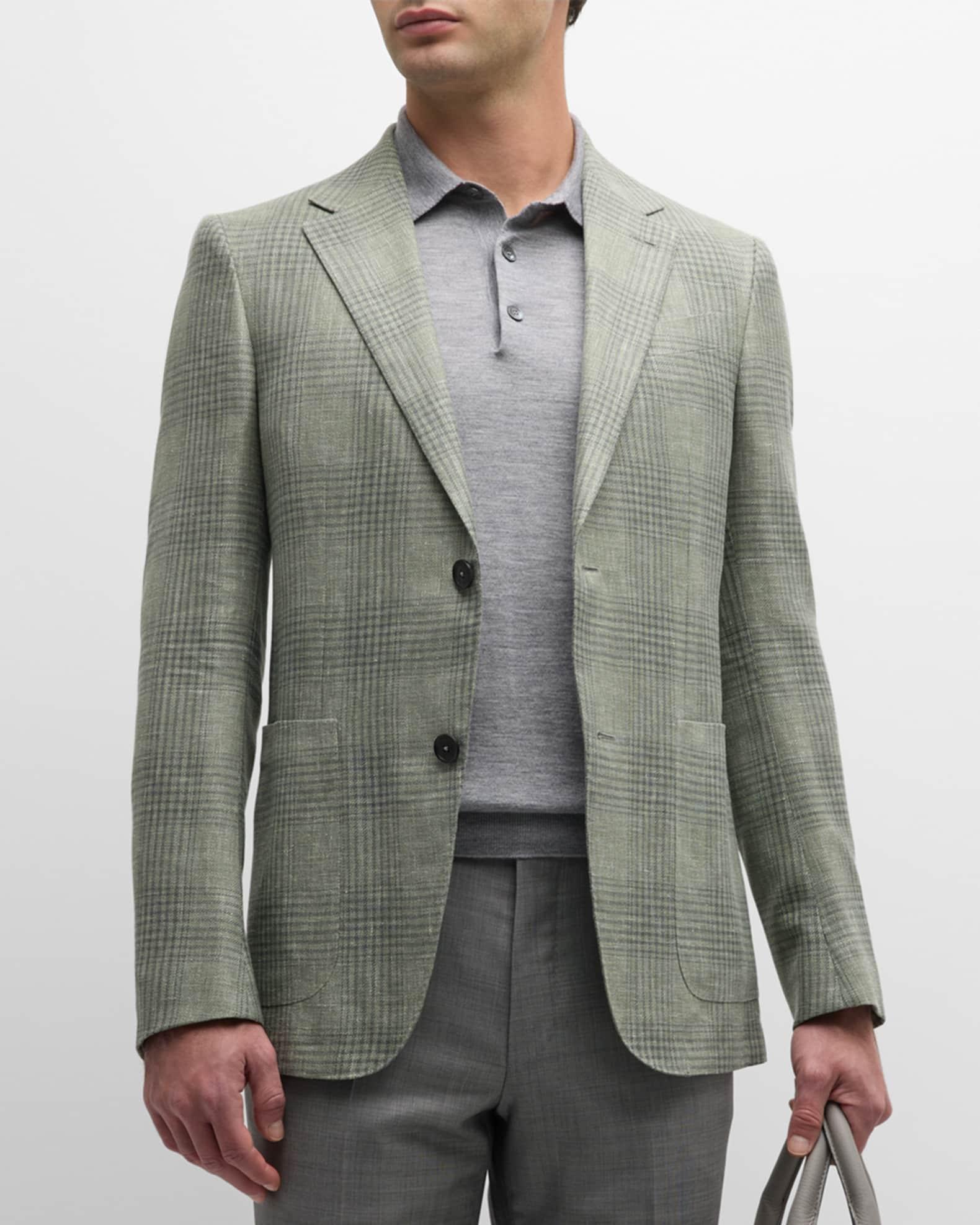 Men's Plaid Linen-Blend Sport Coat Product Image