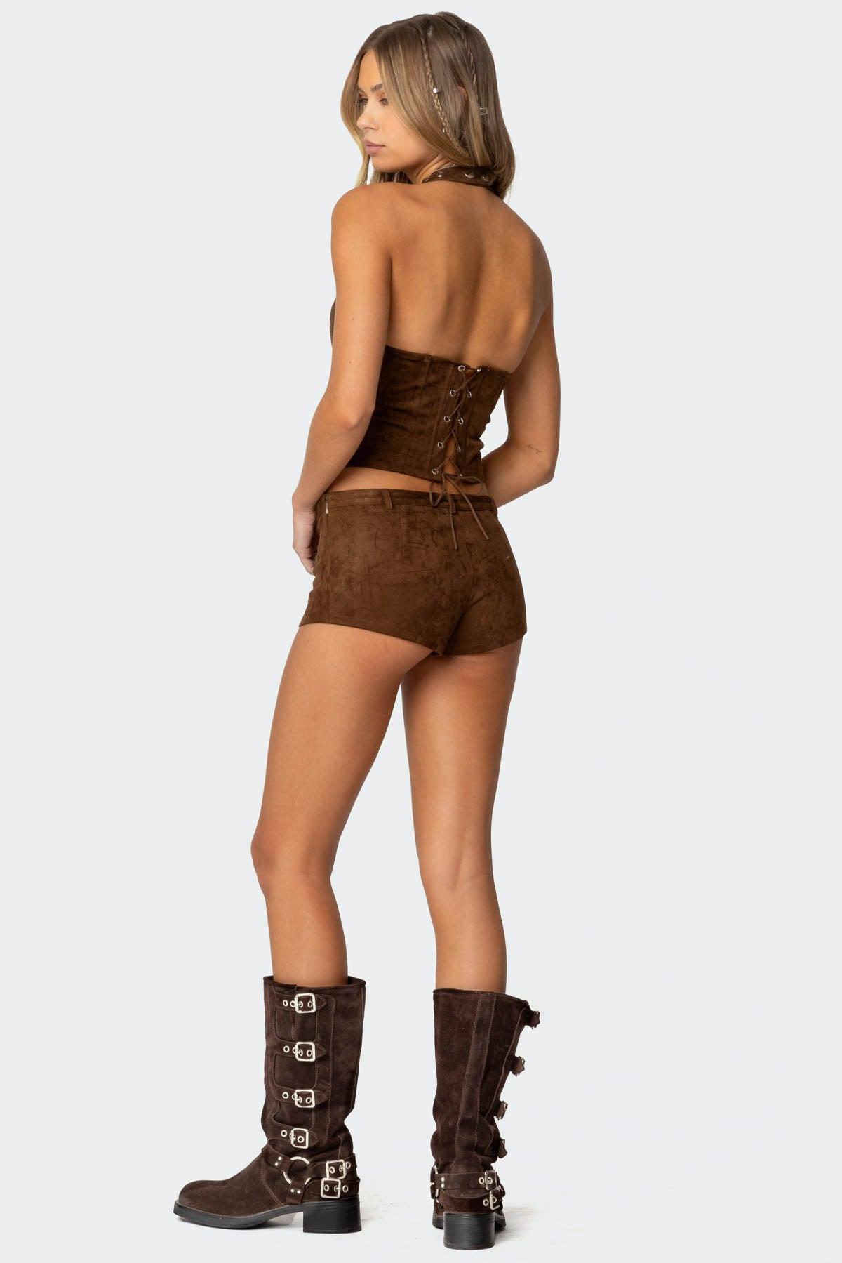 Sloane Faux Suede Halter Top Product Image