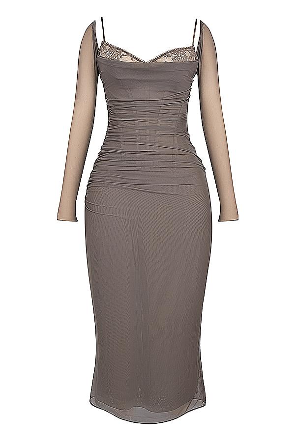 Katarina  smoke maxi dress - sale Product Image