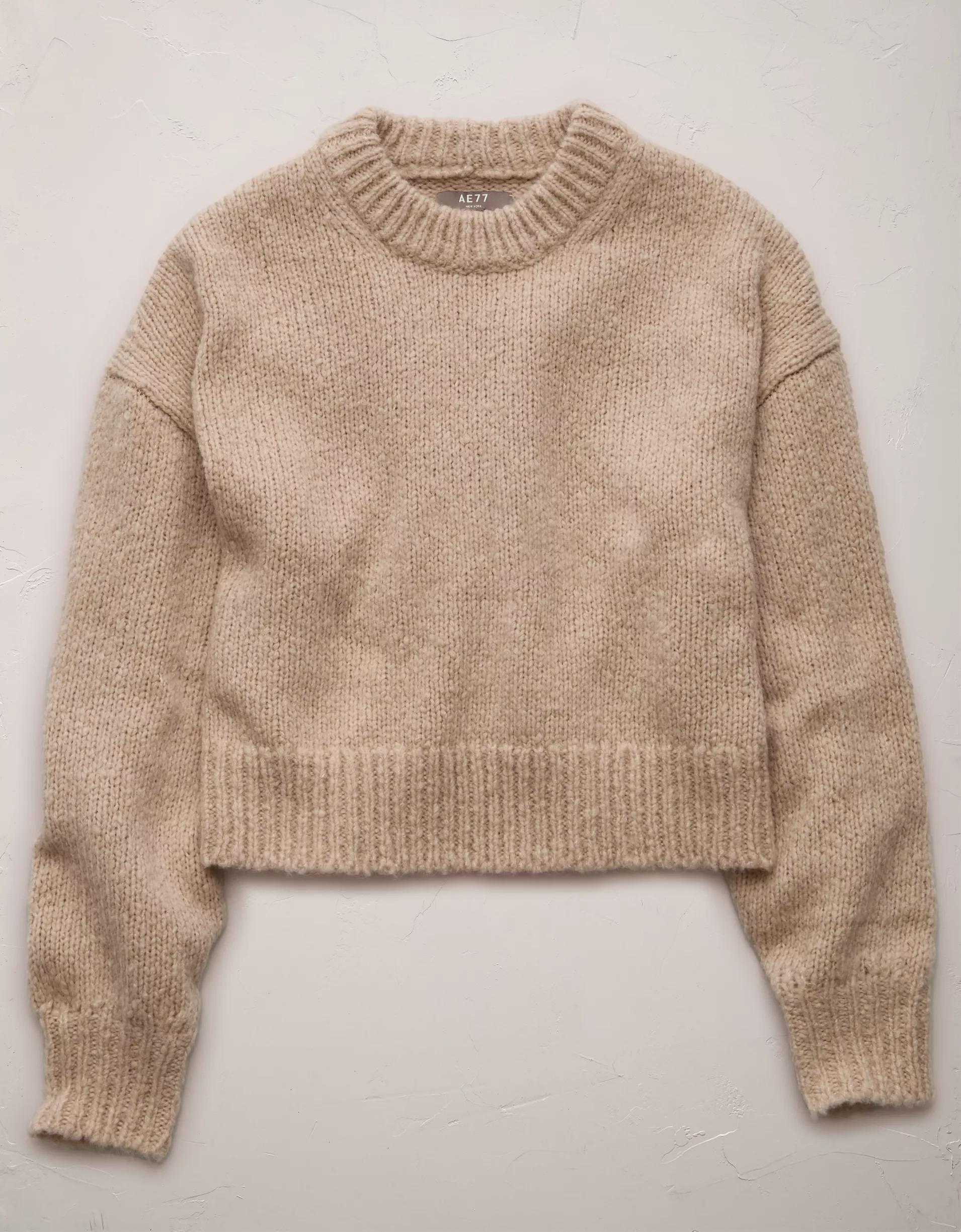 AE77 Premium Cocoon Crew Neck Sweater Product Image