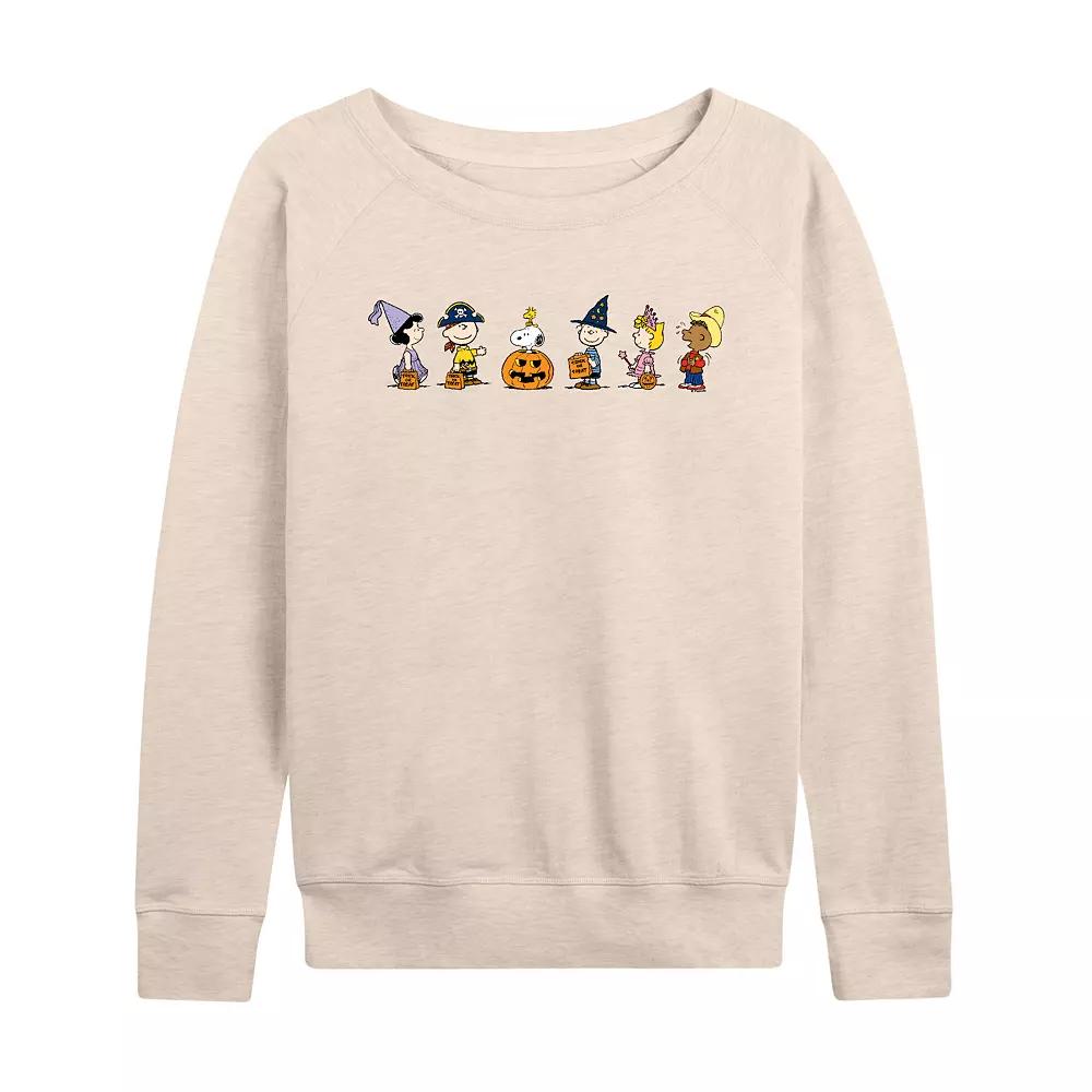 Women's Peanuts Group Trick Or Treat French Terry Long Sleeve Tee,  Product Image