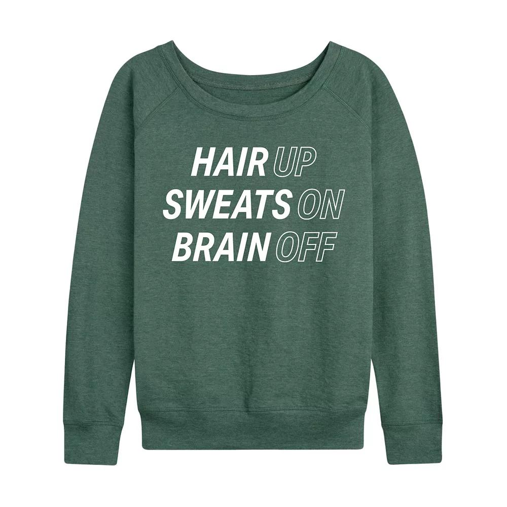 Women's Hair Up Sweats On Brain Off French Terry Long Sleeve Tee, Girl's,  Product Image