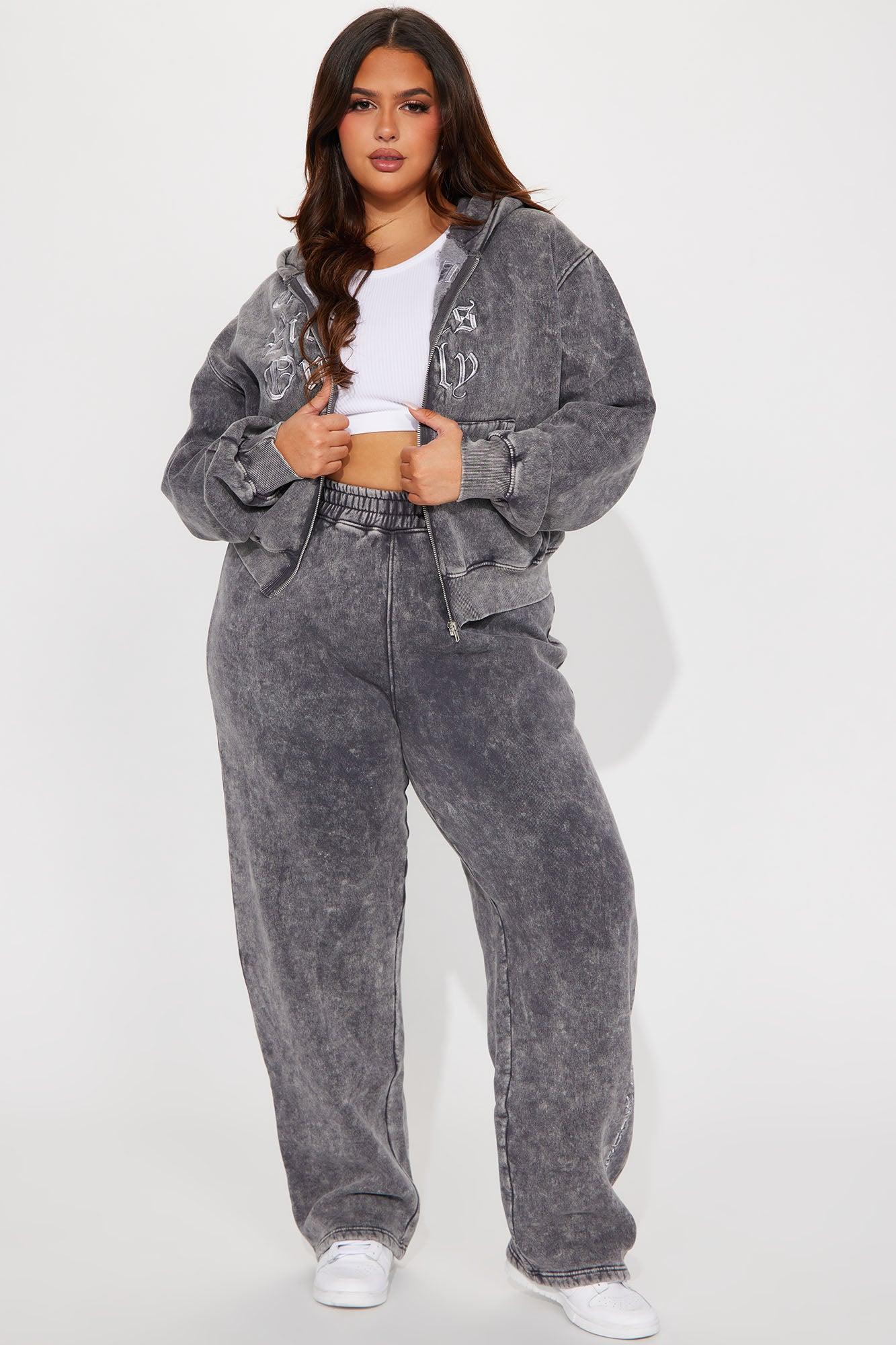 Good Vibes Washed Zip Front Hoodie - Grey/combo Product Image