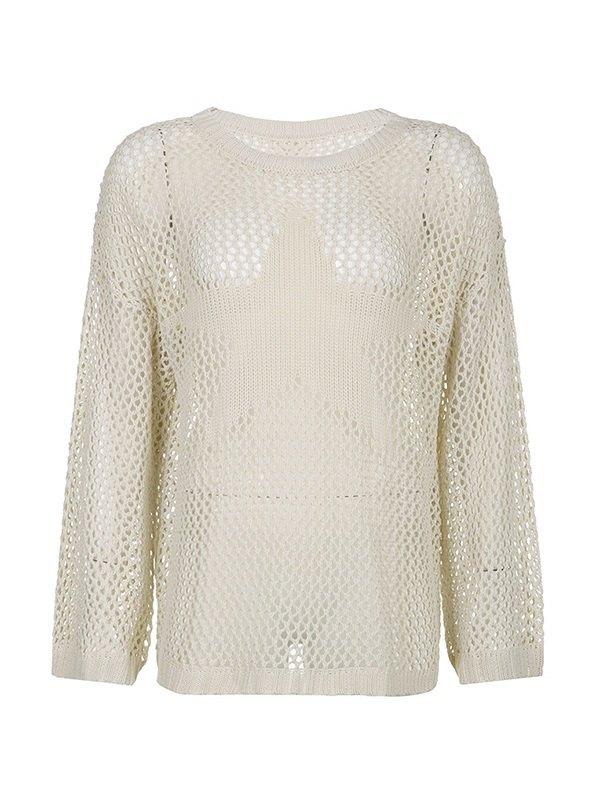 Hollow Out Star Crochet Knit Top Product Image