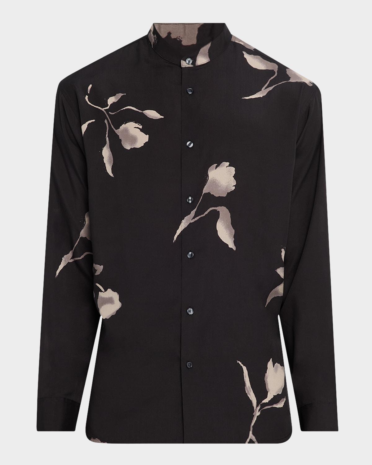 Men's Leaf-Print Sport Shirt Product Image