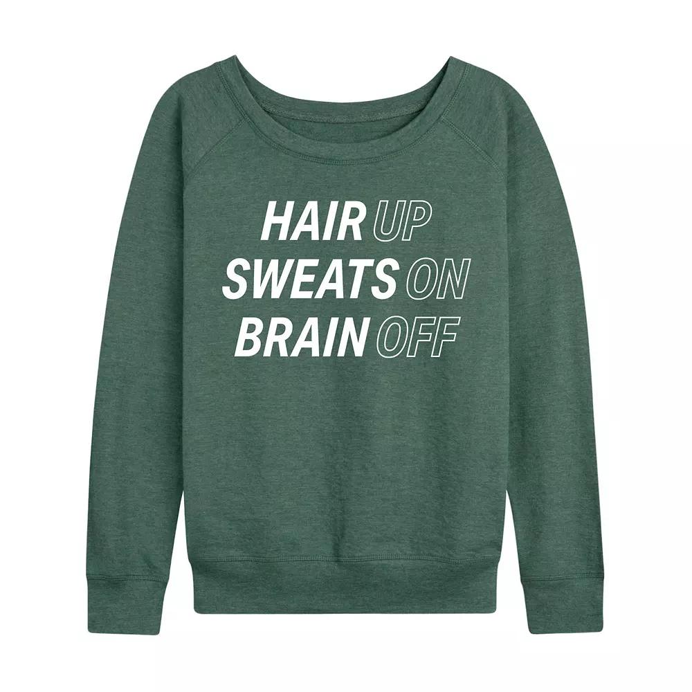 Women's Hair Up Sweats On Brain Off French Terry Long Sleeve Tee, Girl's,  Product Image