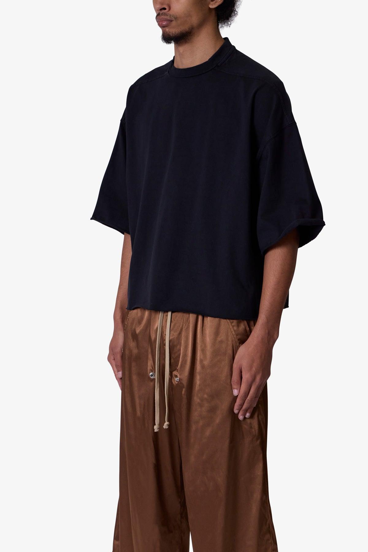 Oversized Raw Hem Tee - Washed Black Product Image