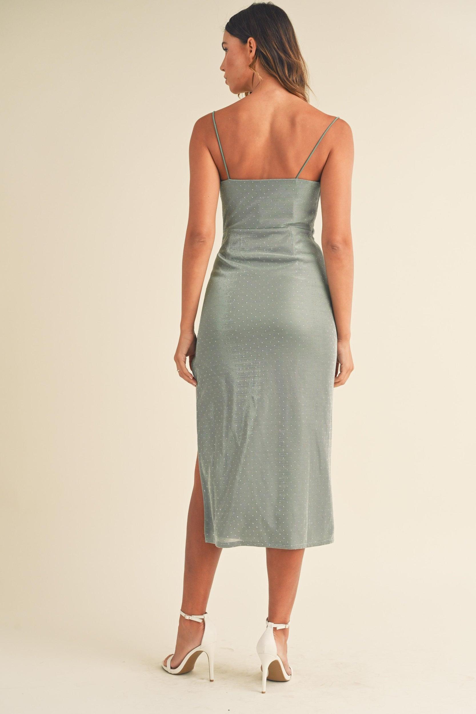 Lurex Cowl Neck Midi Dress Product Image