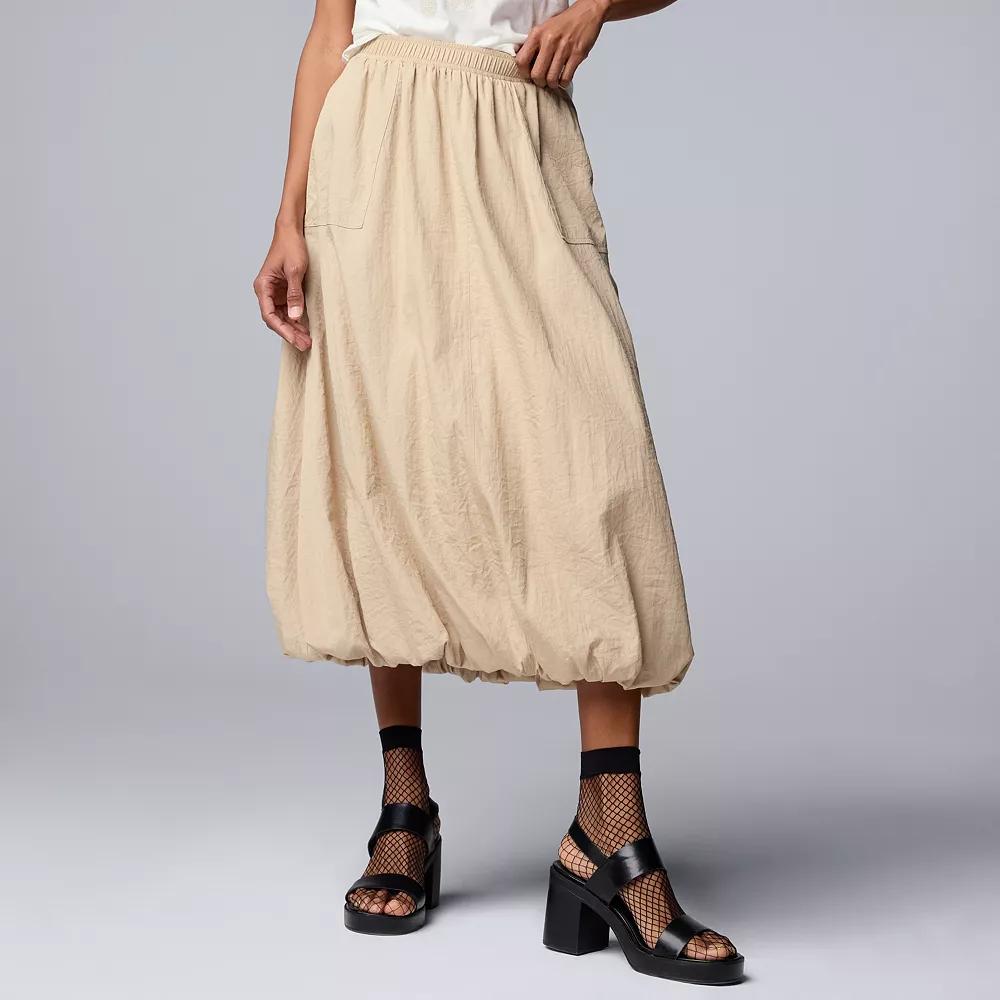 Women's Simply Vera Vera Wang Bubble Cargo Midi Skirt, Size: Large, White Pepper Product Image