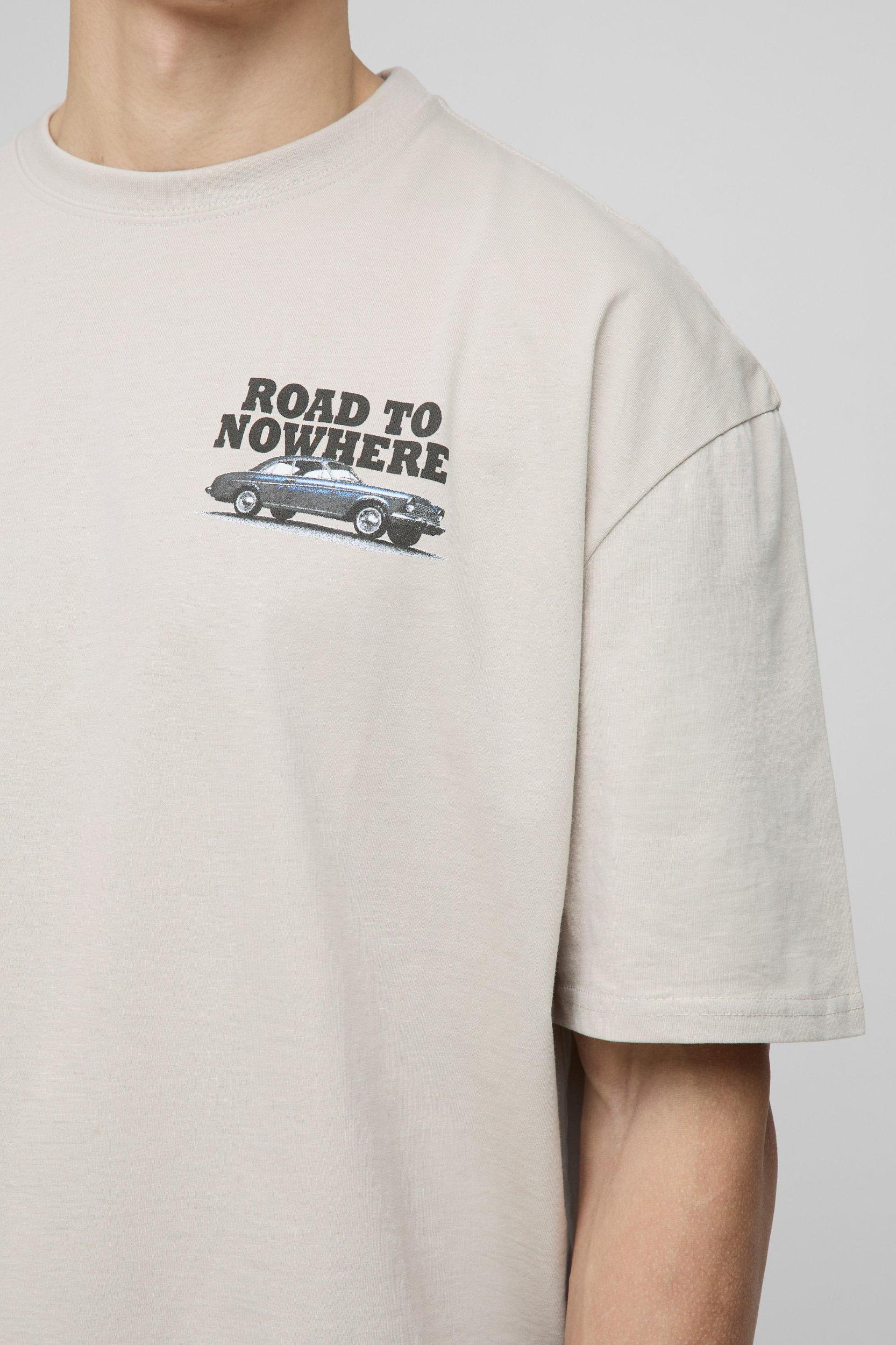Tall Car Graphic Oversized T-Shirt | boohooMAN USA Product Image