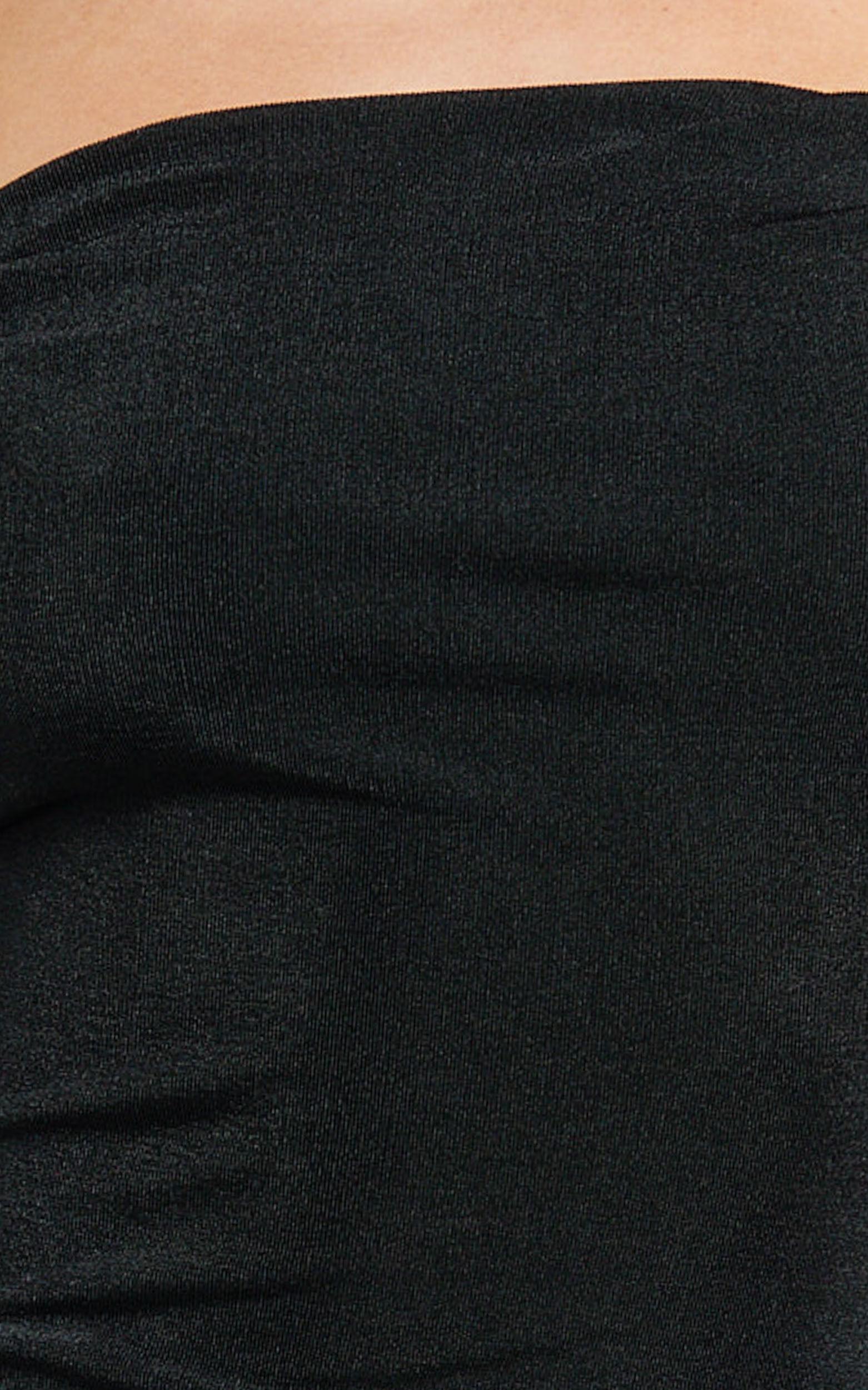 Isabel Mini Dress - Twist Off Shoulder Bodycon Dress in Black Product Image