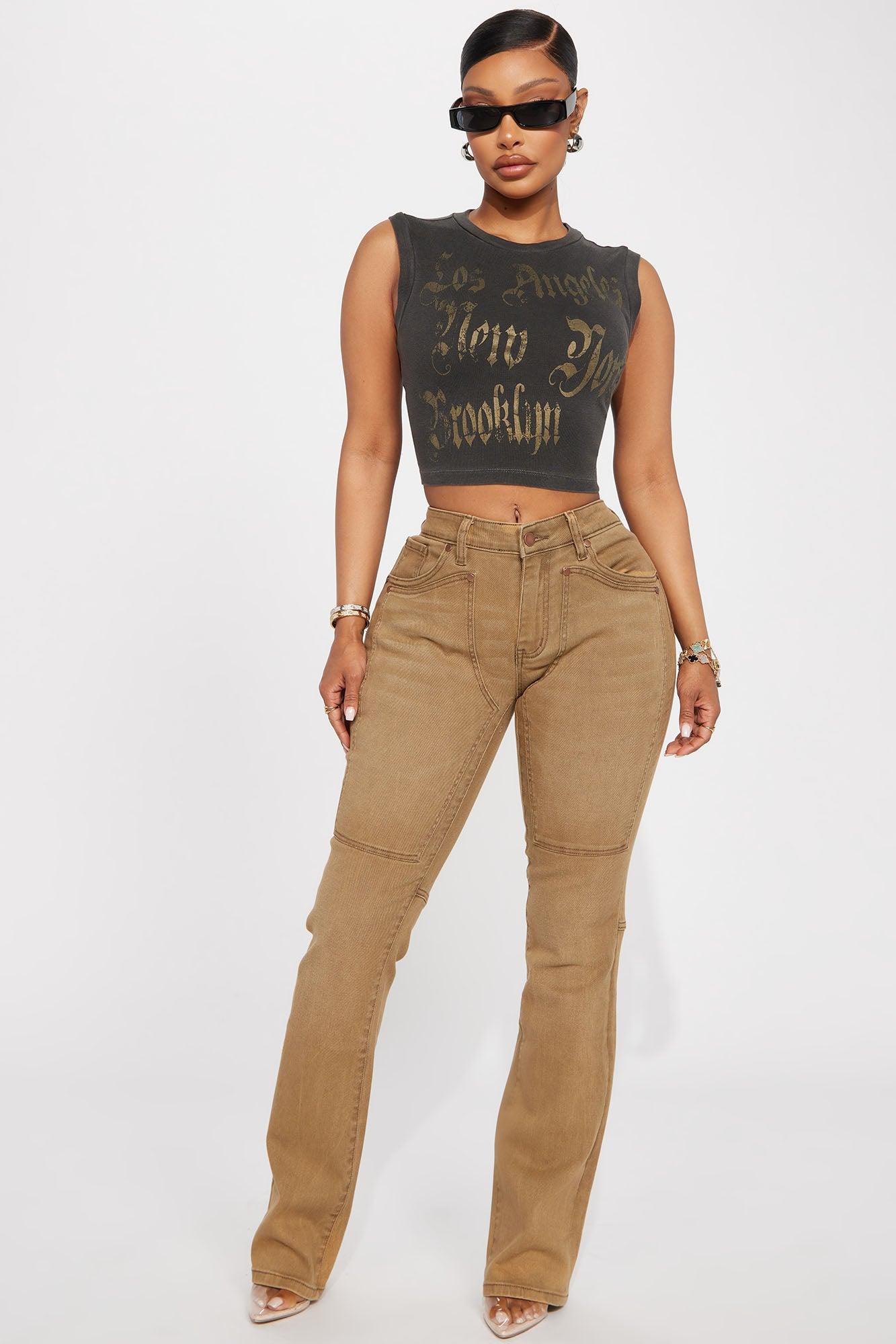 LA to NY Washed Tank Top - Charcoal Product Image