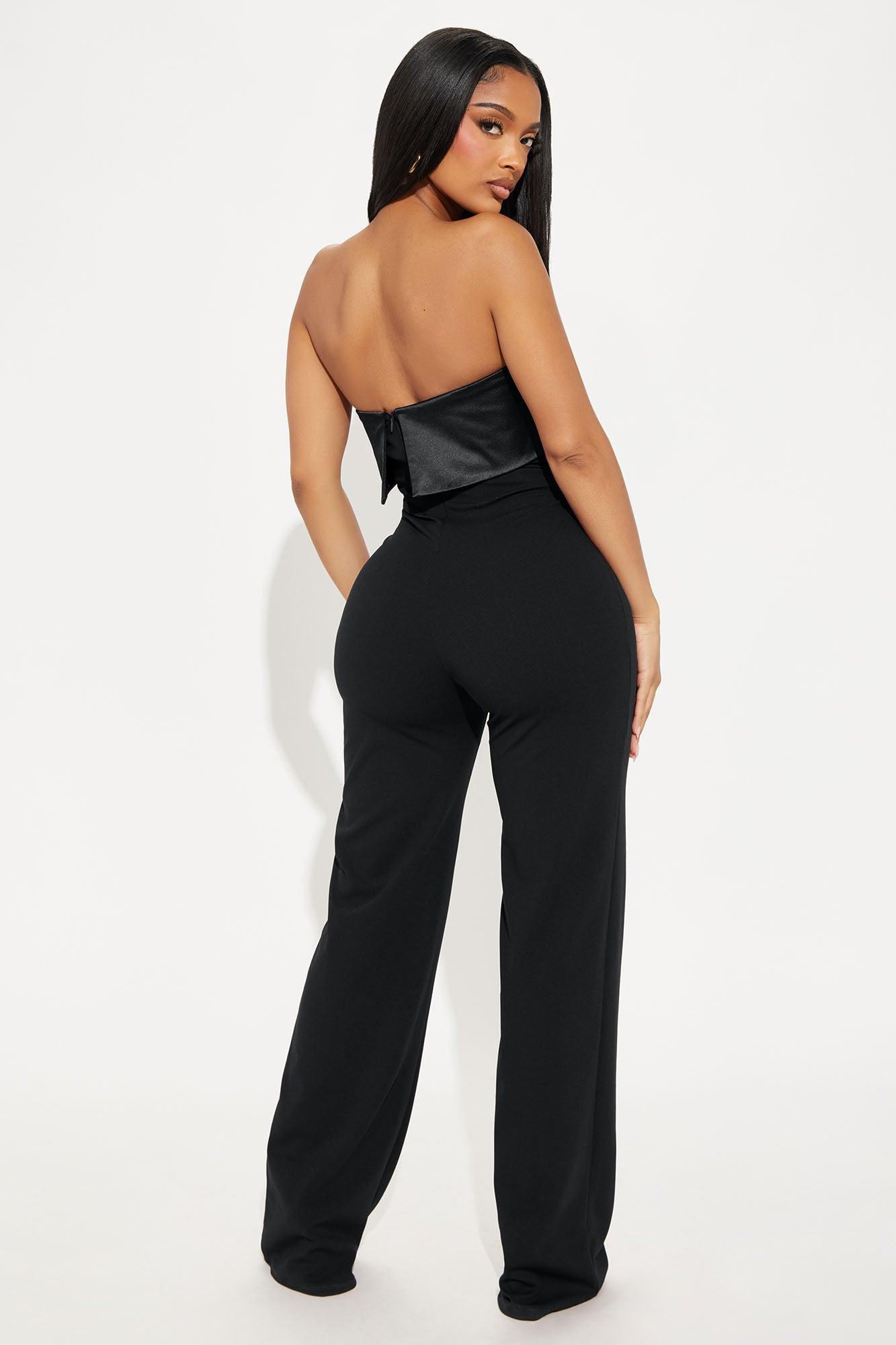 Sleek Chic Strapless Jumpsuit - Black Product Image
