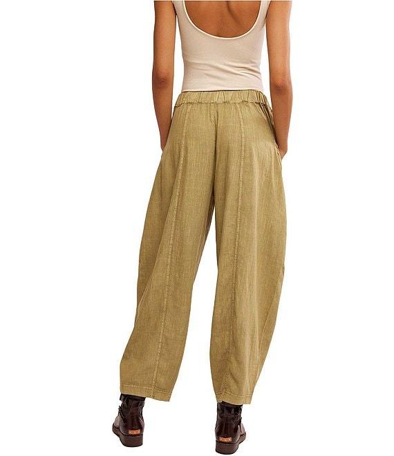 Free People High Road Pull On Barrel Mid Rise Linen Pants Product Image