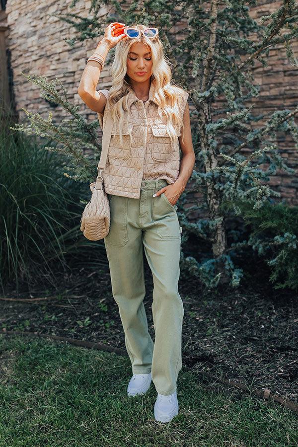 Mountain Lodge Cutie Quilted Vest in Iced Latte Product Image