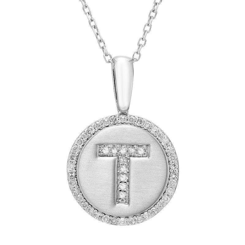It's Personal Sterling Silver & Diamond Accent Initial Pendant Necklace, Women's,  Product Image