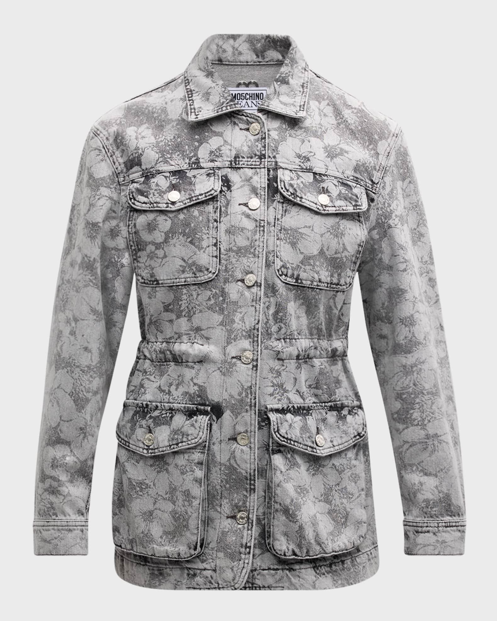 Floral Denim Cargo Jacket Product Image