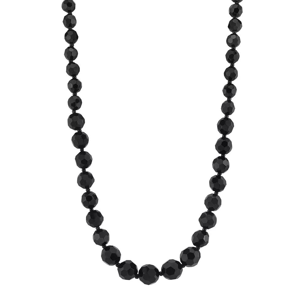 1928 Black Bead Necklace, Women's,  Product Image