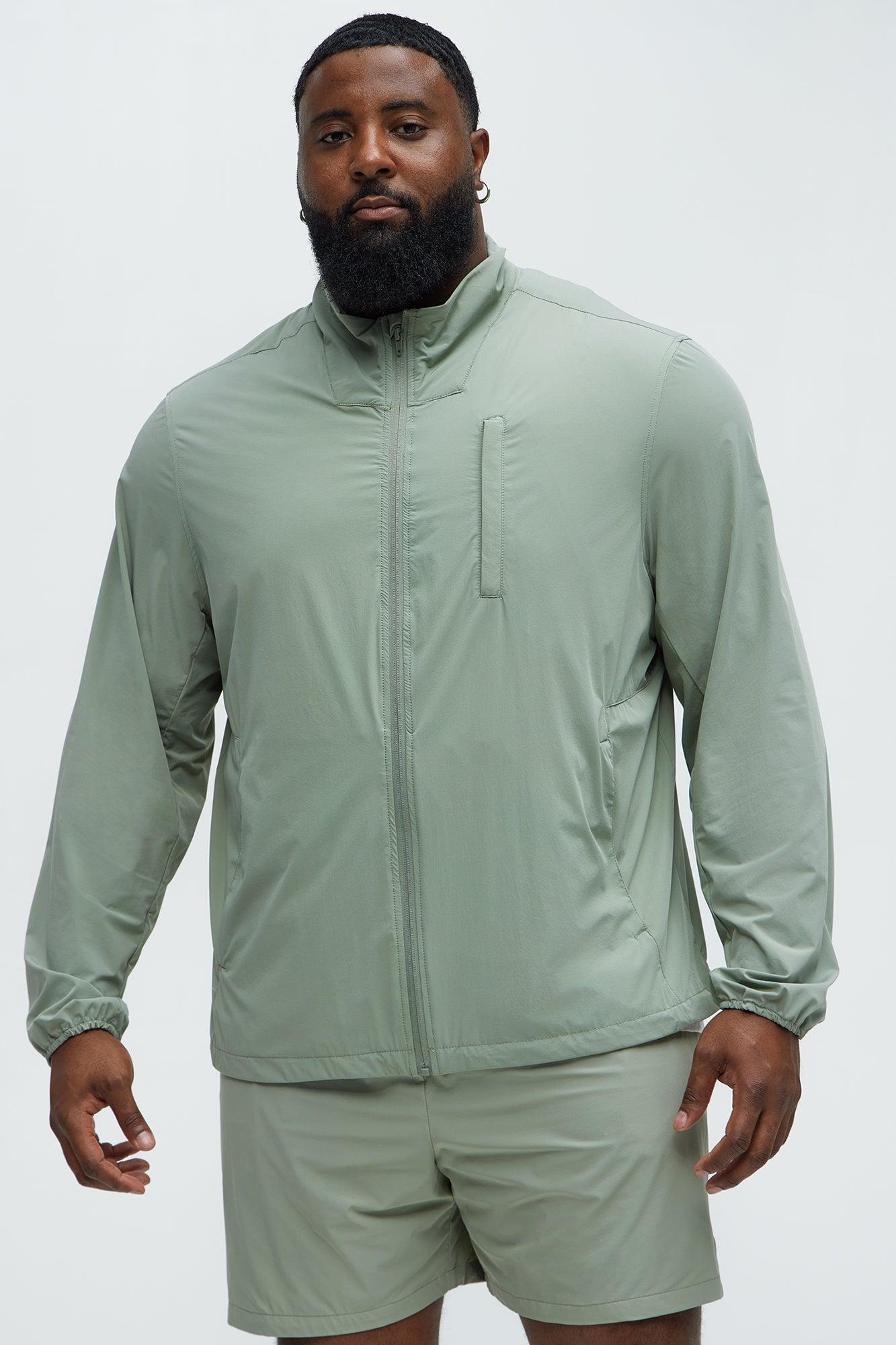 Lightweight Stretch Running Windbreaker Jacket - Sage Product Image
