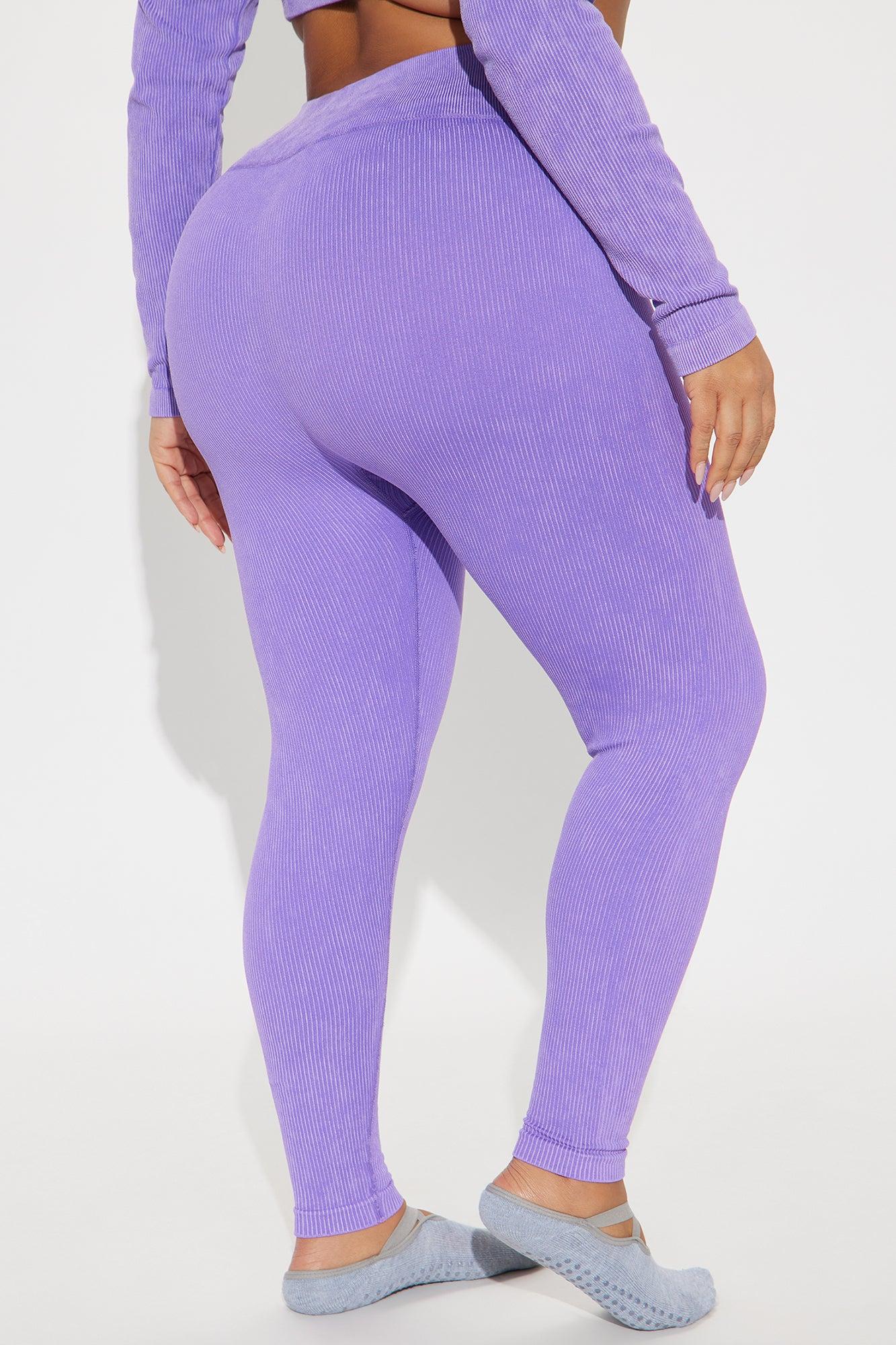 Fighter Ribbed Active Legging Washed Effortless Seamless - Lavender Product Image