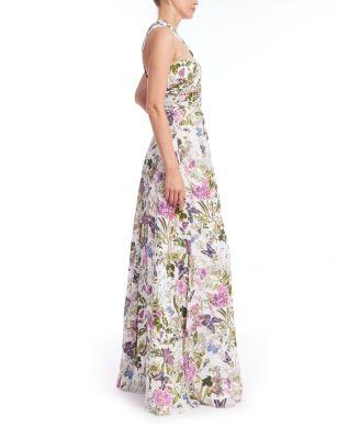 Women's Butterfly Printed One Shoulder Gown Product Image