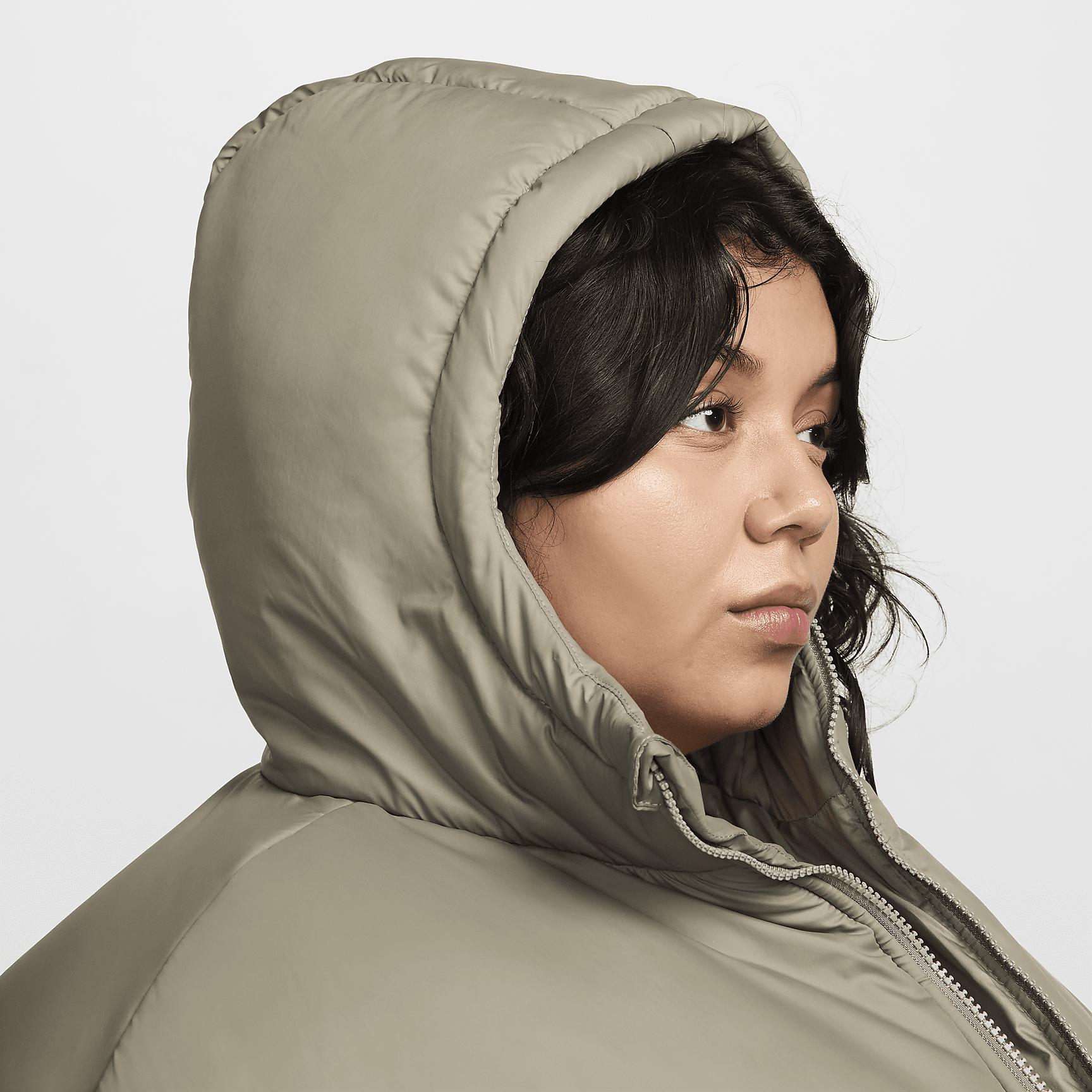 Womens Nike Sportswear Classic Puffer Therma-FIT Loose Hooded Jacket (Plus Size) | FZ5901-675 Product Image