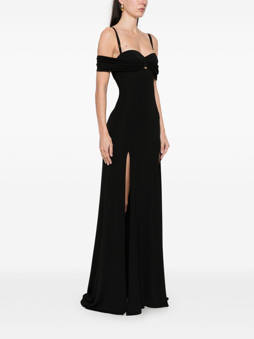 corset-style crepe maxi dress Product Image