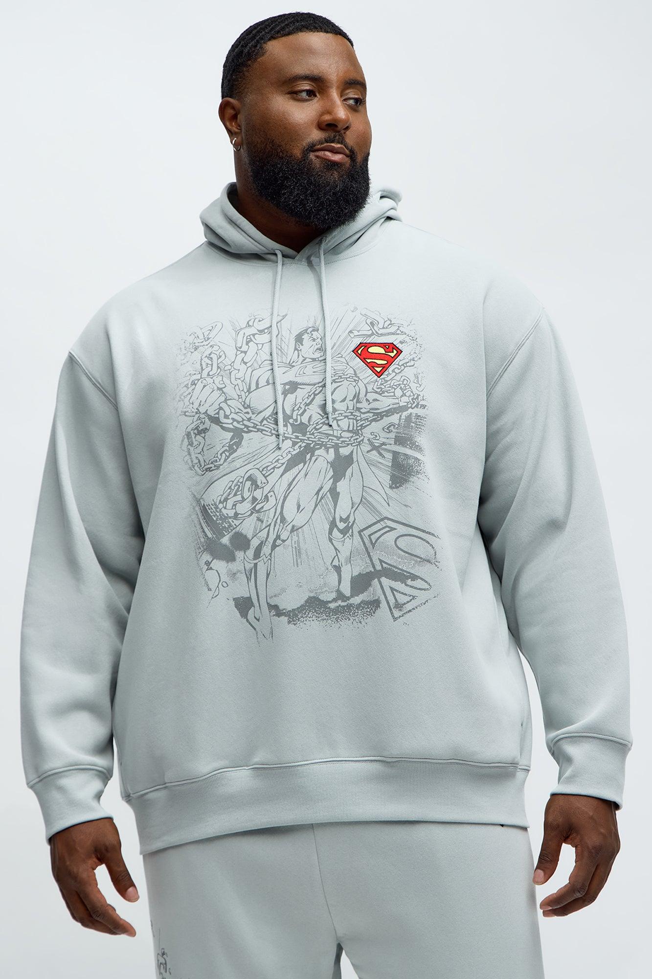 Superman Man Of Steel Hoodie - Grey Product Image